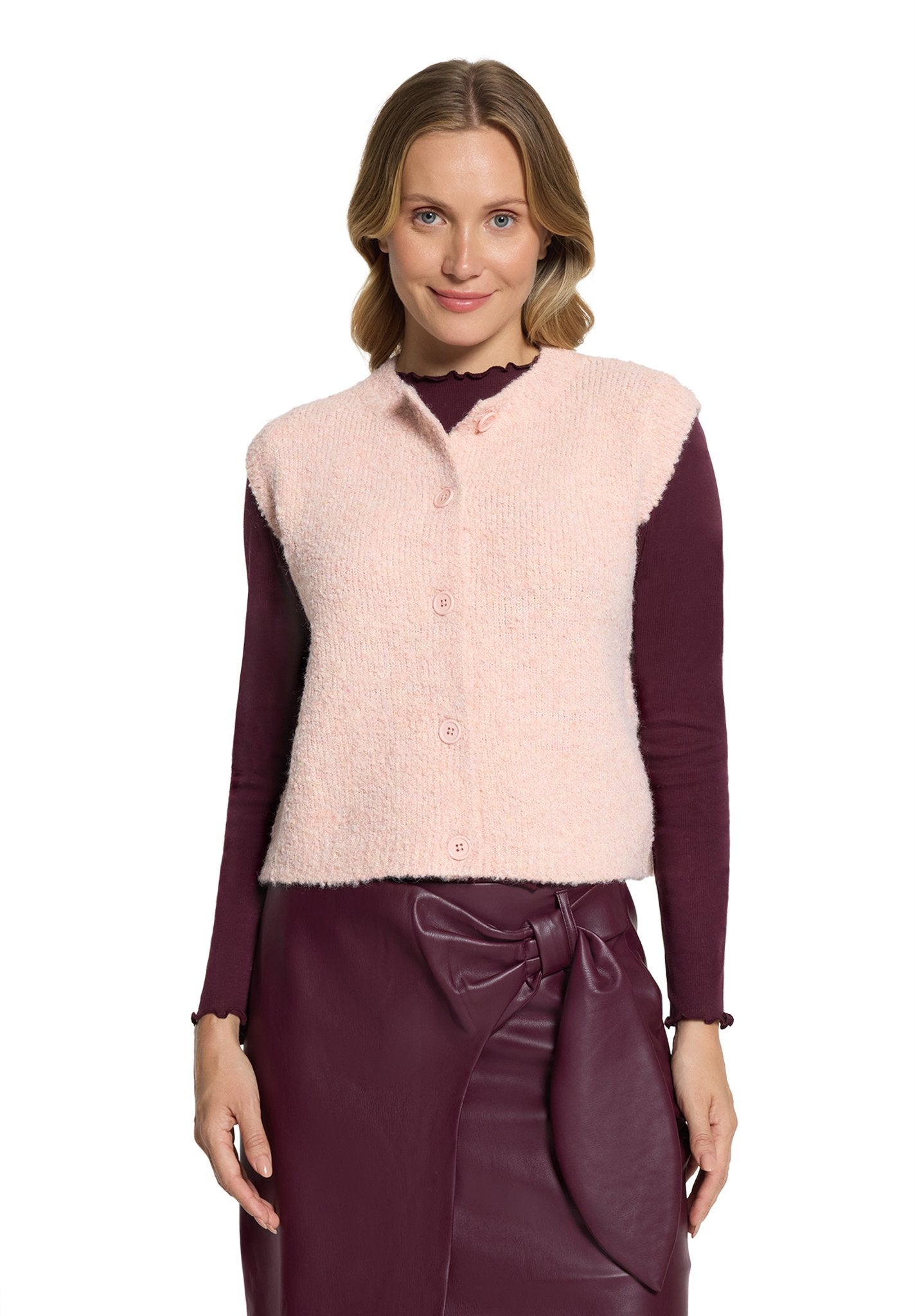 Cartoon Damen Strickjacken Rose Melange
