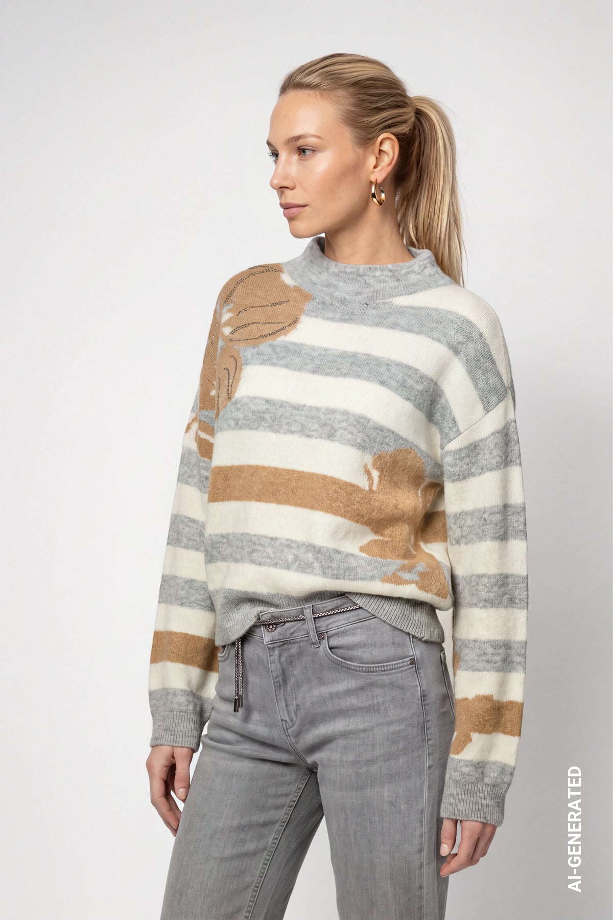 Monari Damen Pullover Light Grey