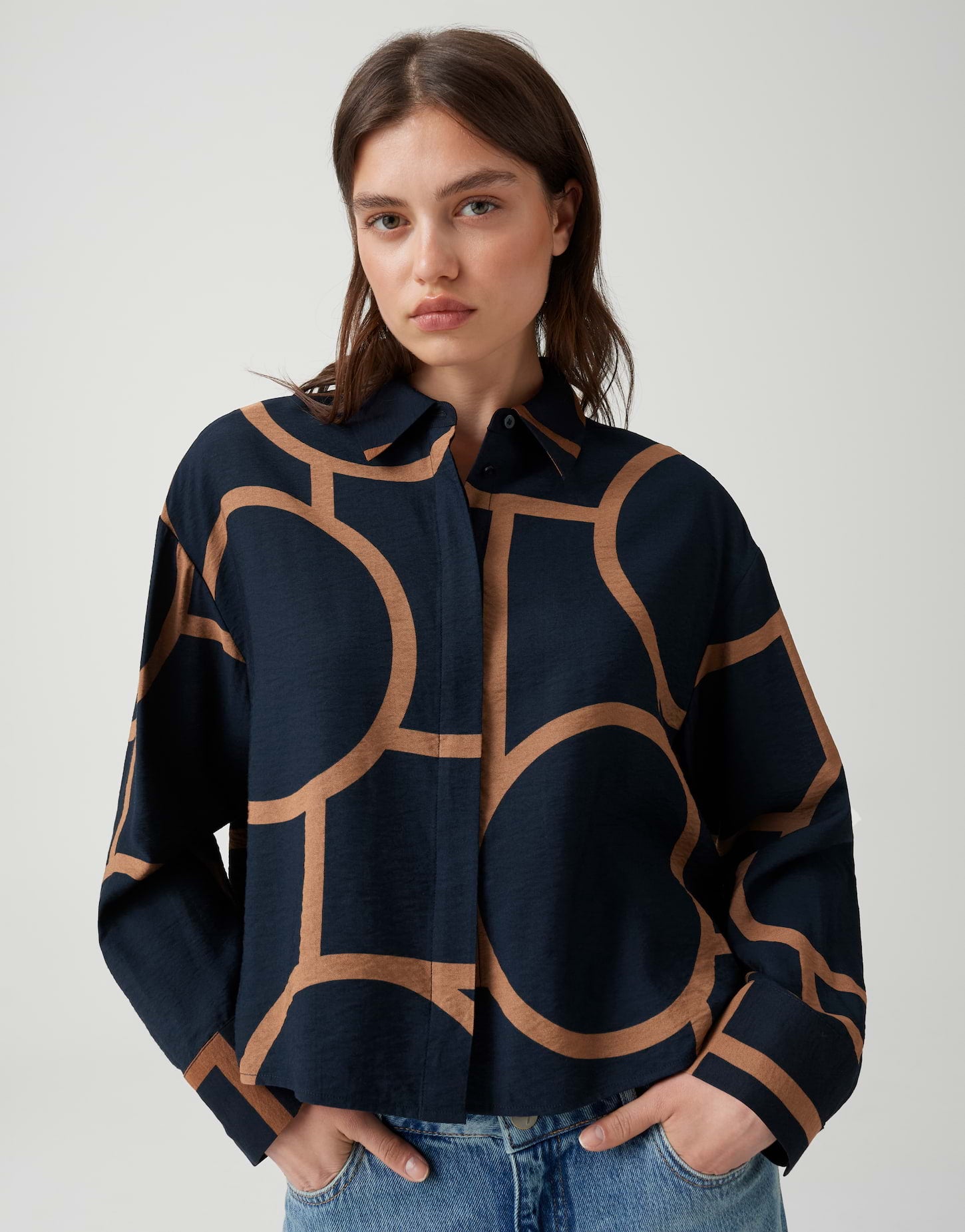 Opus Damen Blusen Coal Blue