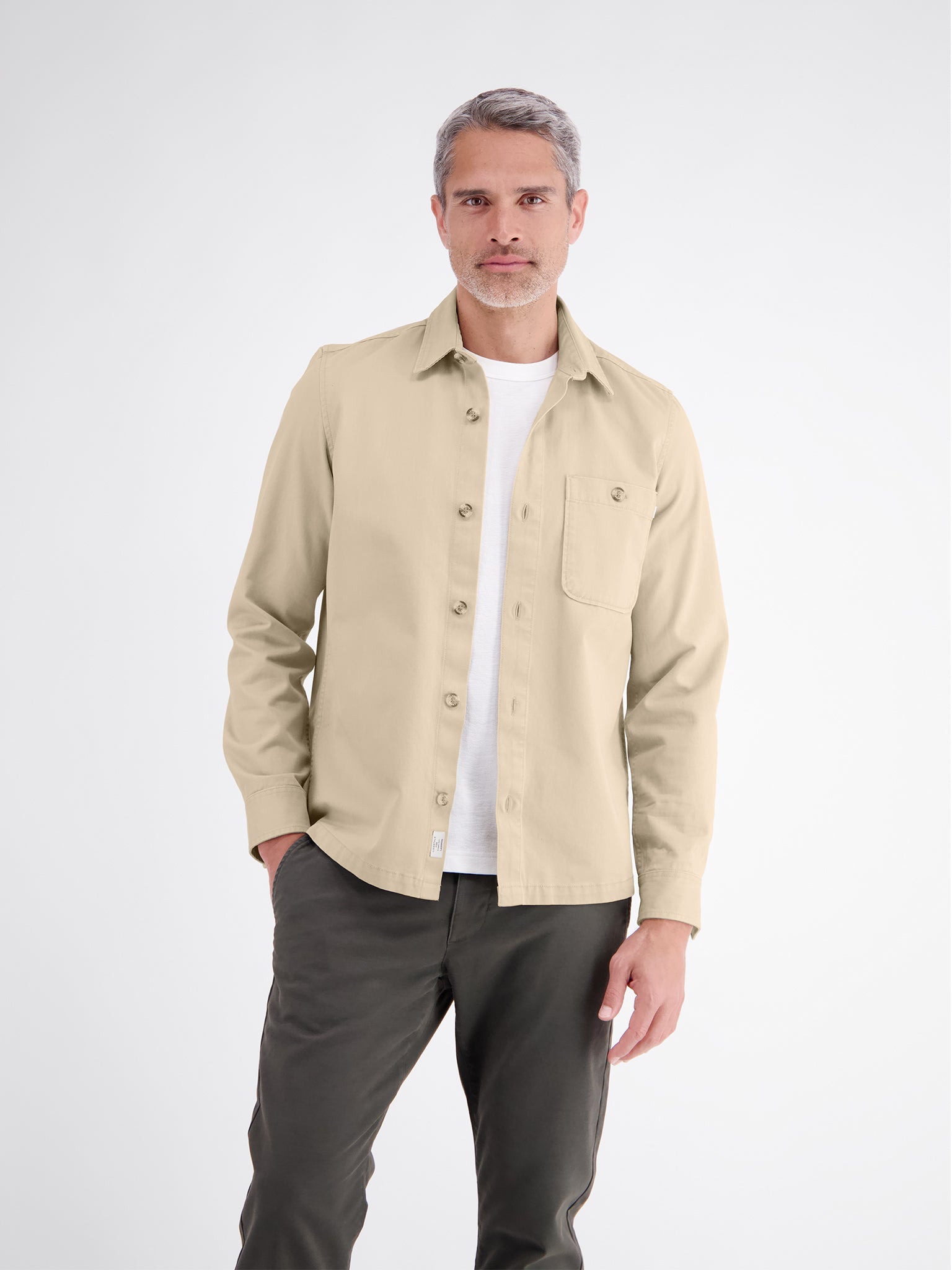 Lerros Herren Hemden Gravel Beige
