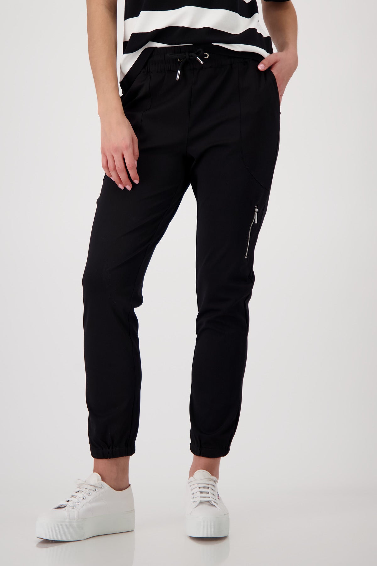 Monari Damen Hosen  Schwarz