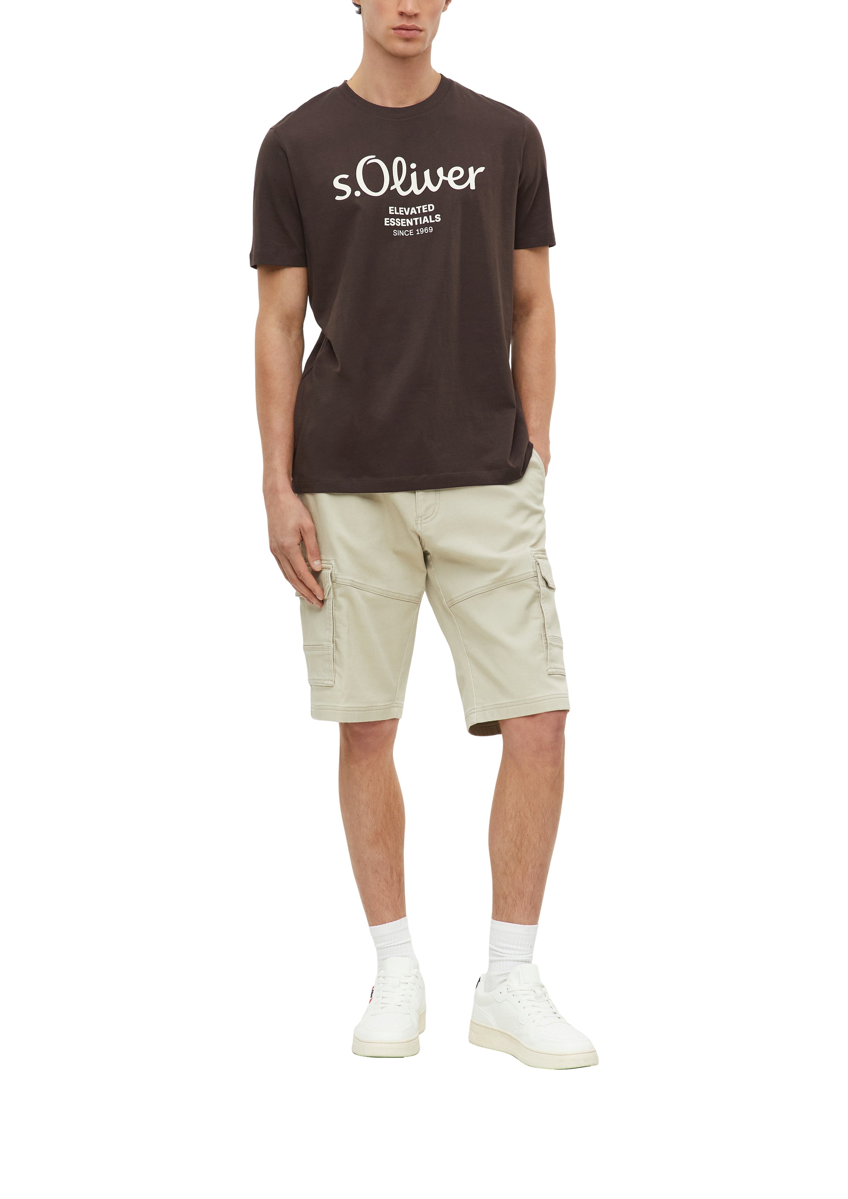 S. Oliver red Herren T-Shirts kurz Brown