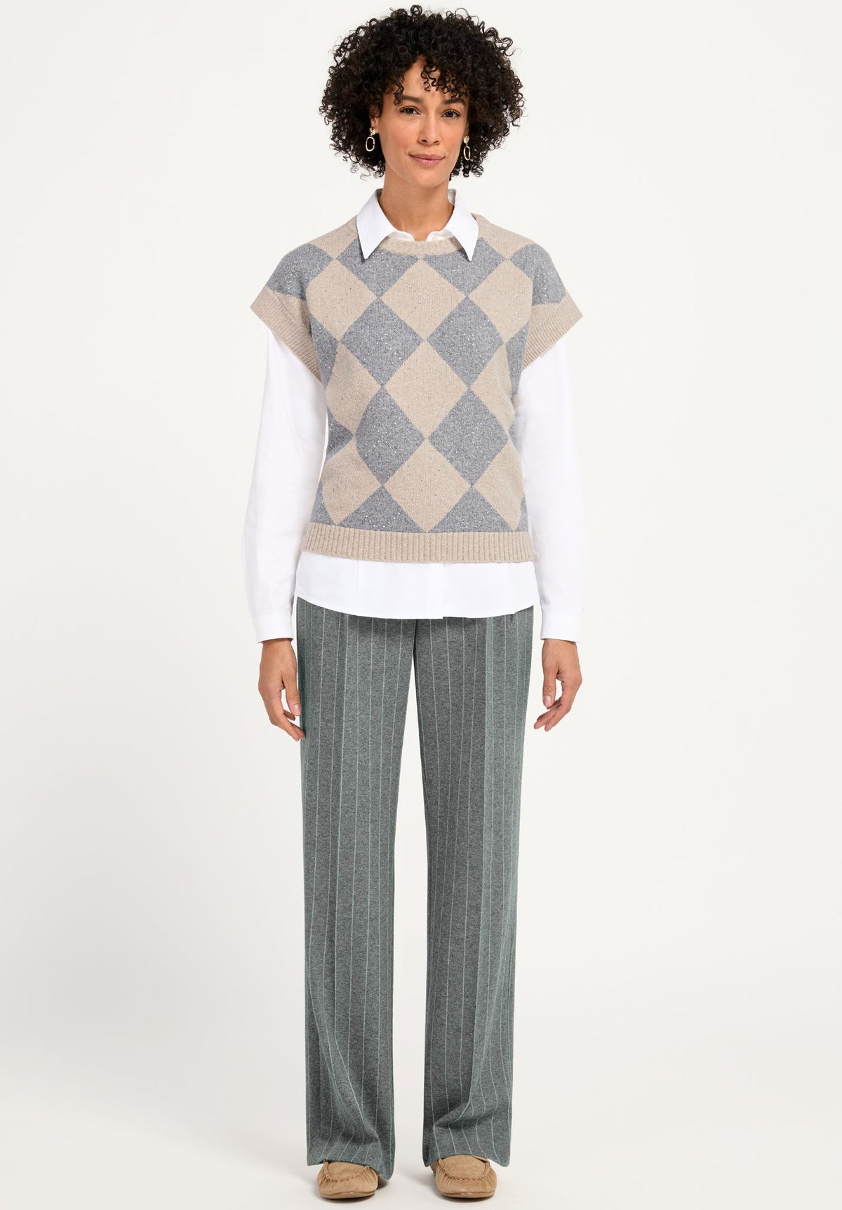 Bianca Damen Pullover Beige Mix