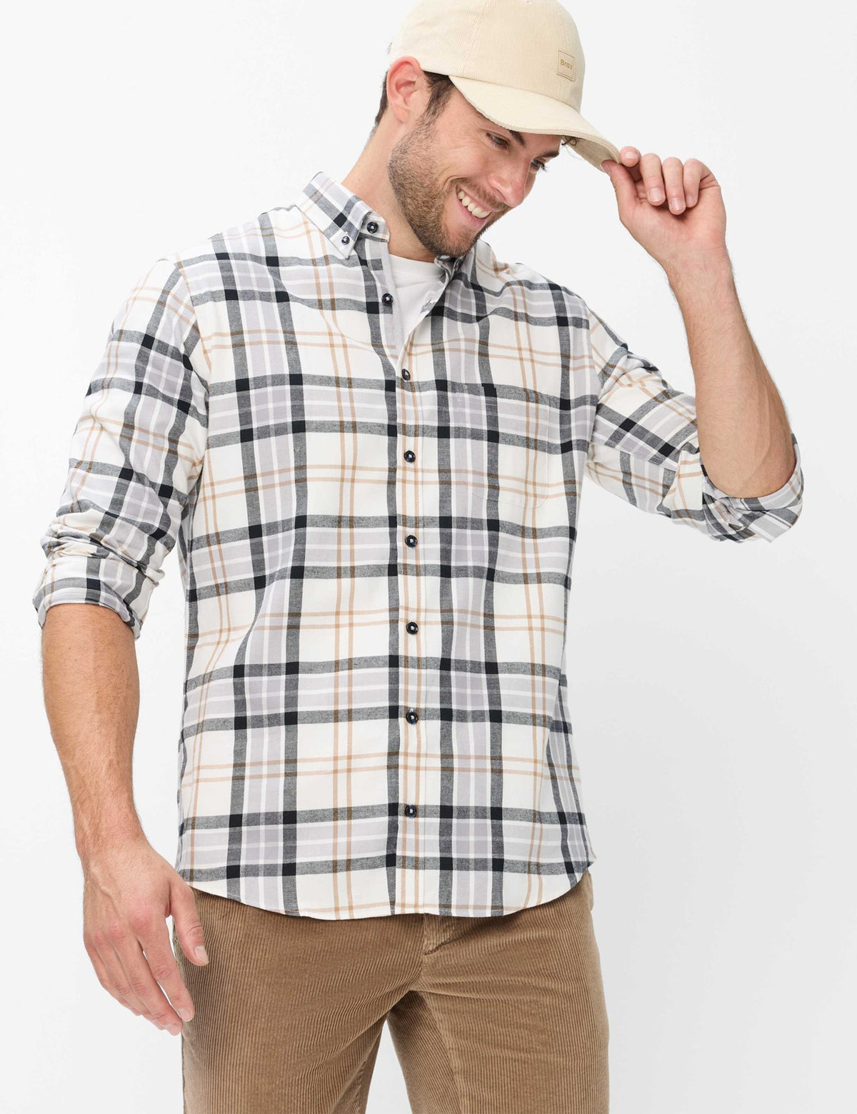 Brax Herren Hemden  Chalk White