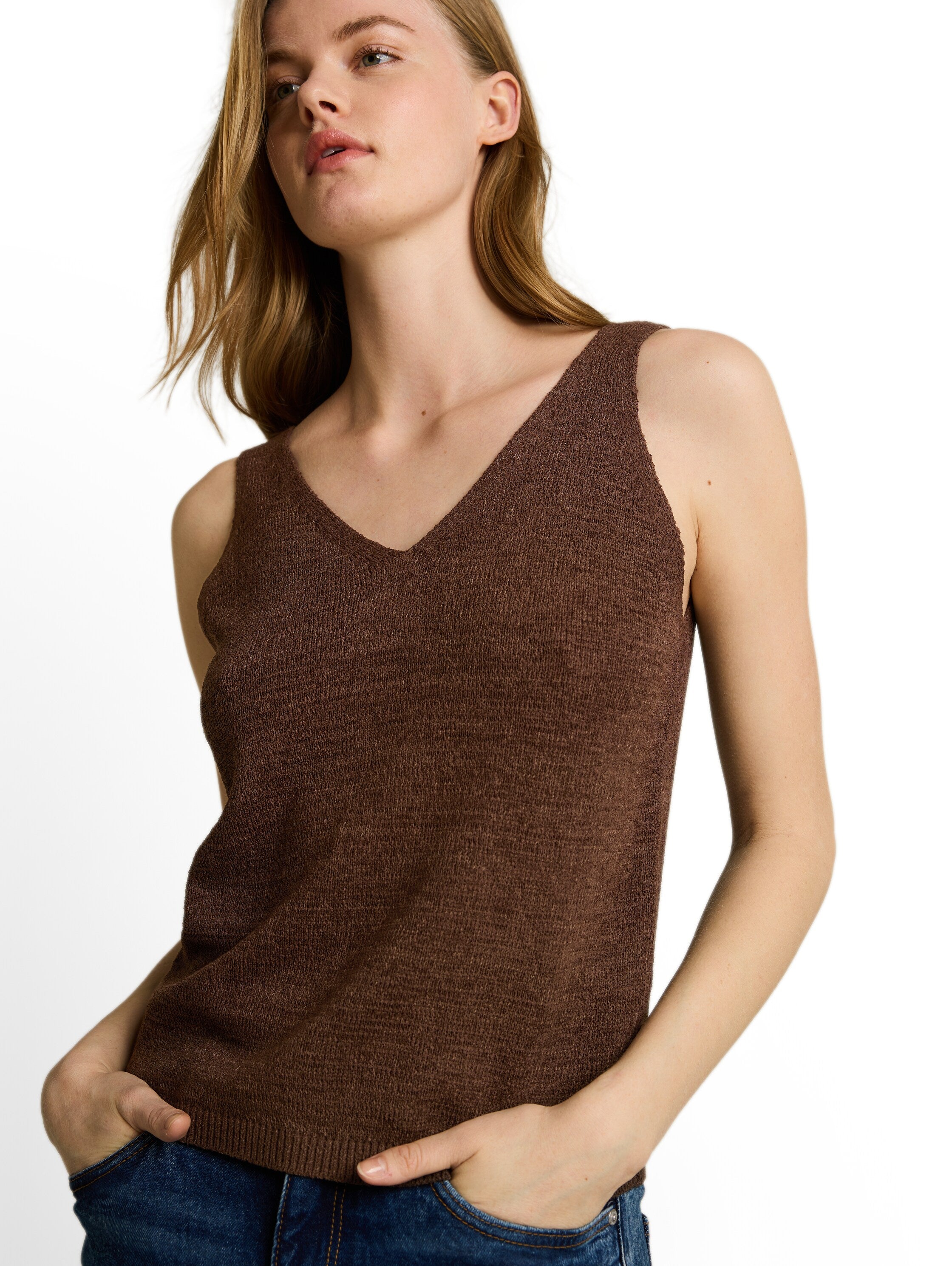 Tom Tailor denim Damen Pullover Cool Dark Brown