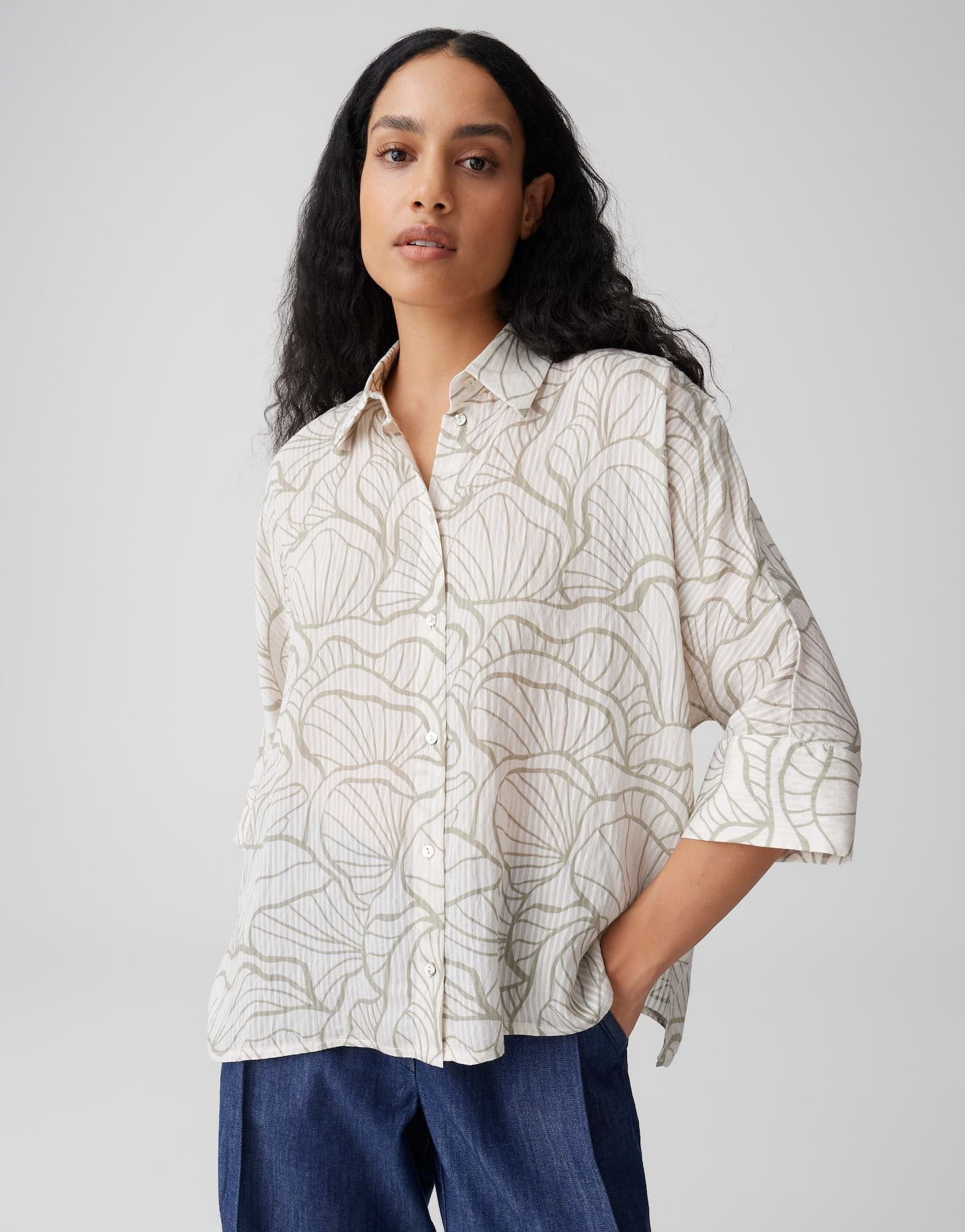 Opus Damen Blusen Pale Olive