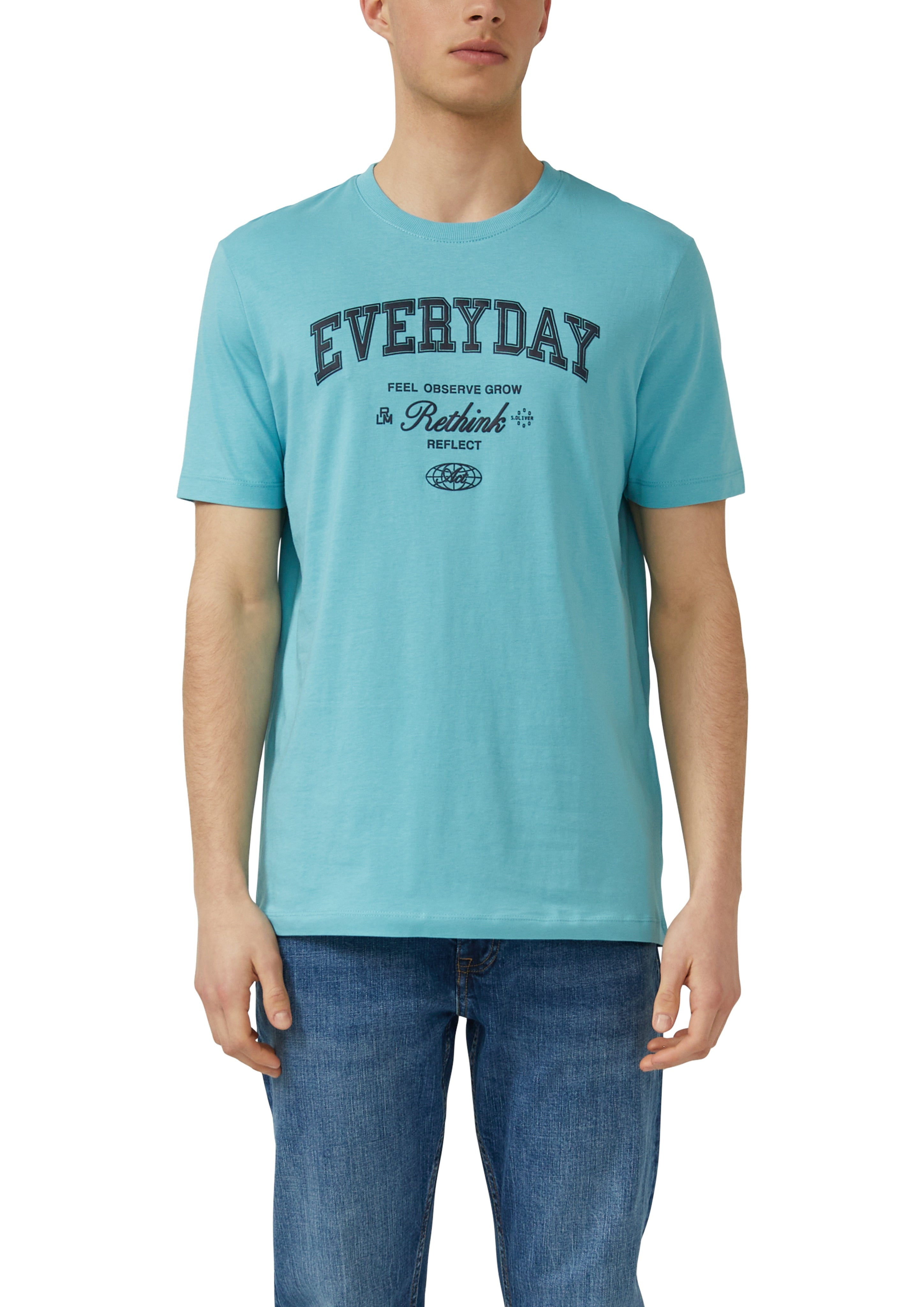 S. Oliver red Herren T-Shirts kurz Blue Green