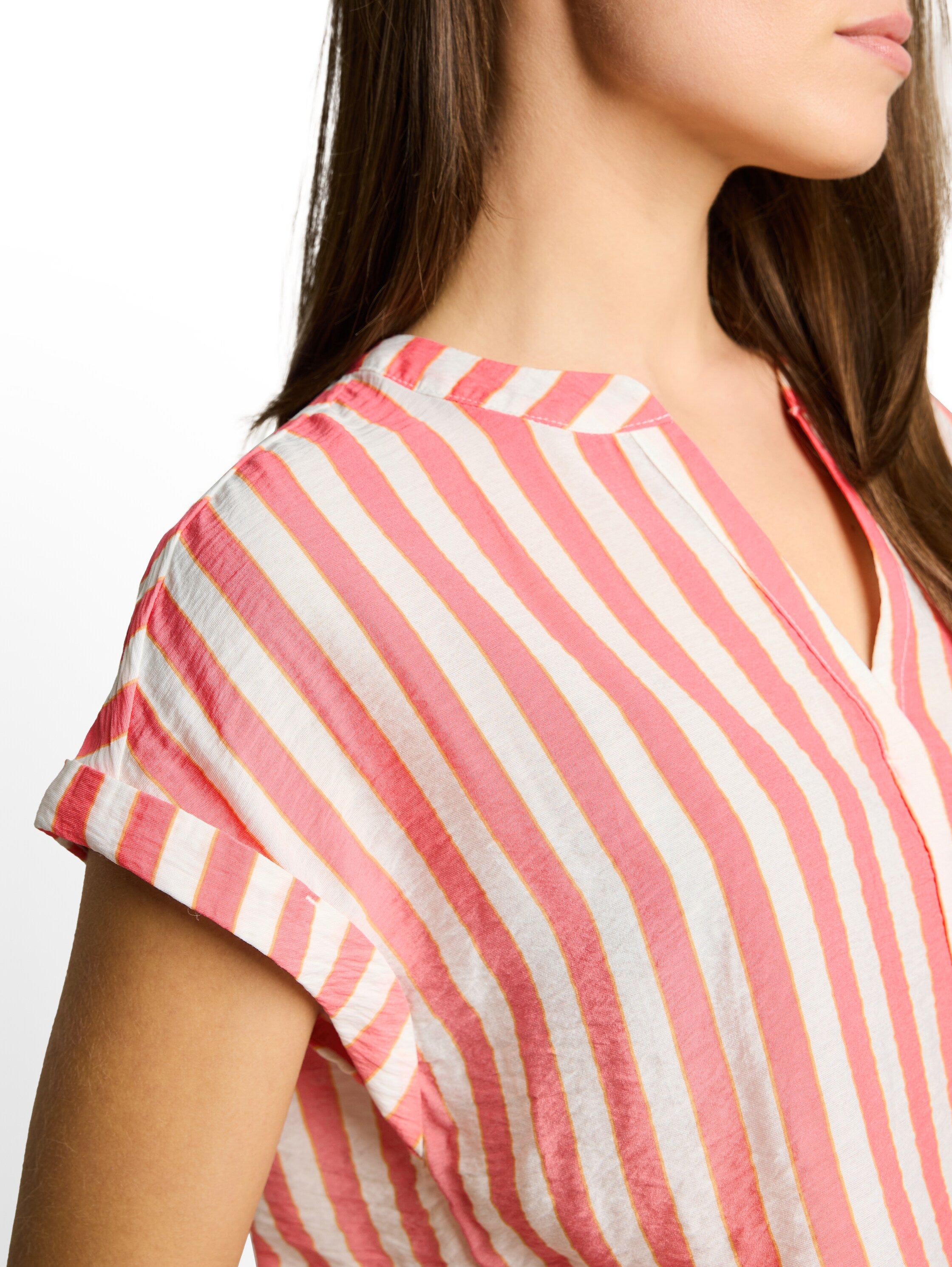 Tom Tailor Damen Blusen Pink White Irre