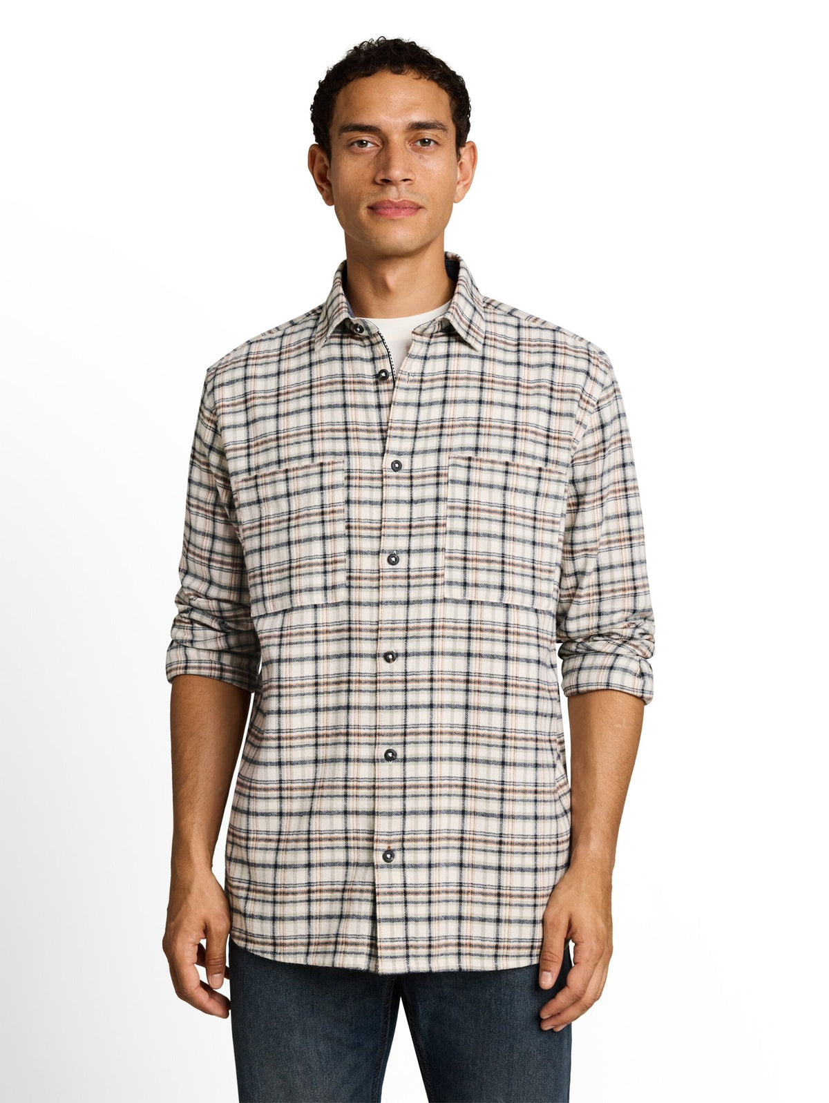 Tom Tailor Herren Hemden lang White Based Min