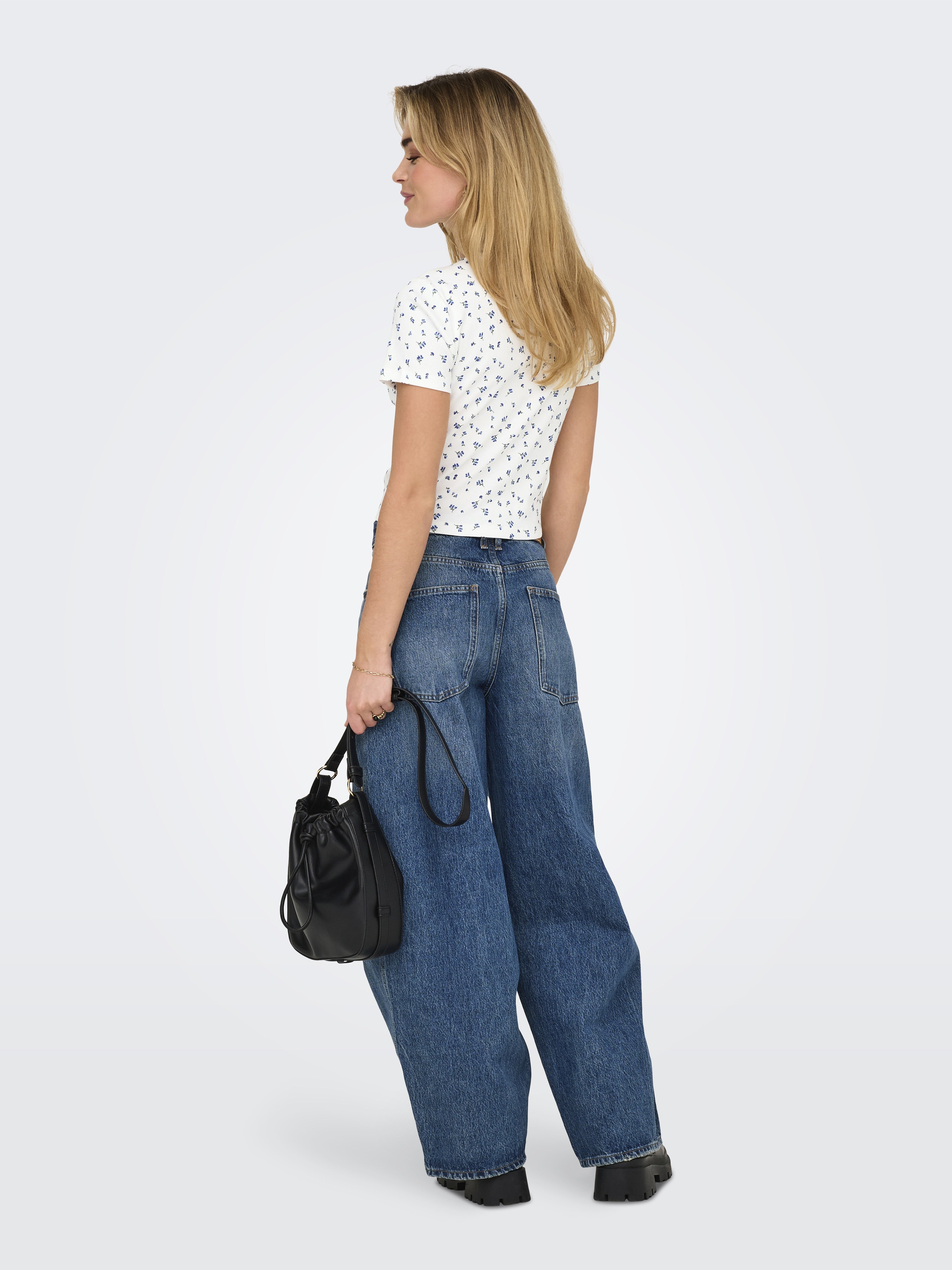 only Damen T-Shirts Cloud Dancer/Bl