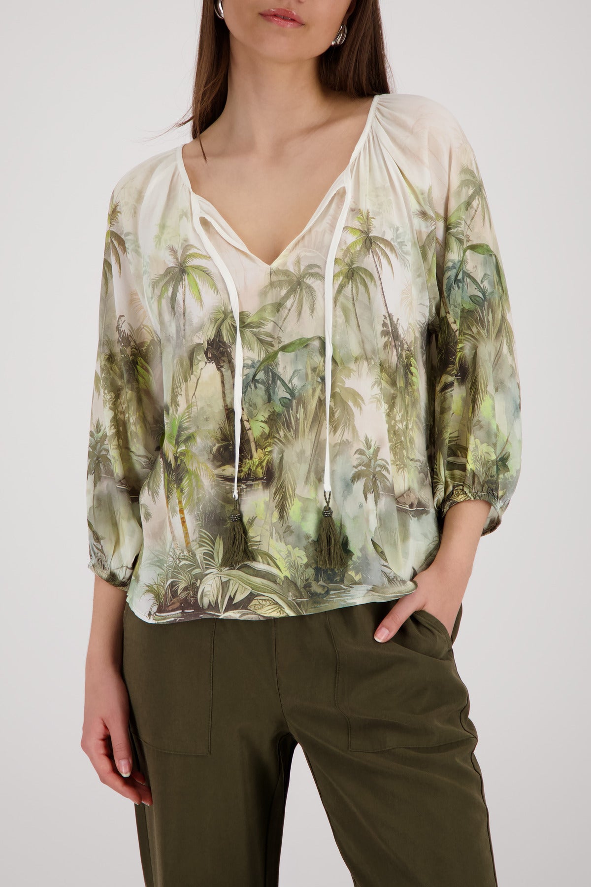 Monari Damen Blusen  Olive Gemus