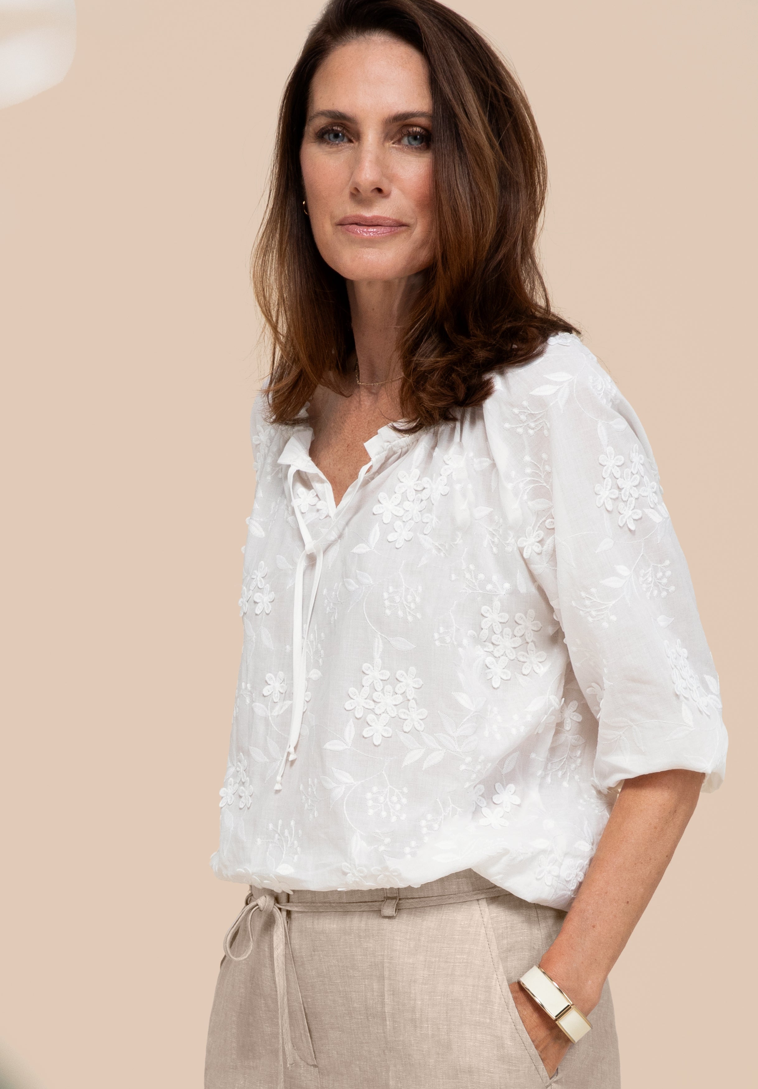 Bianca Damen Blusen Cream