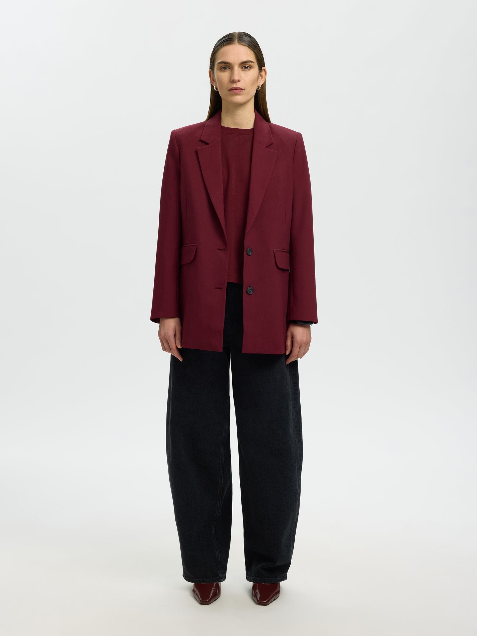 Selected Femme Damen T-Shirts Tawny Port
