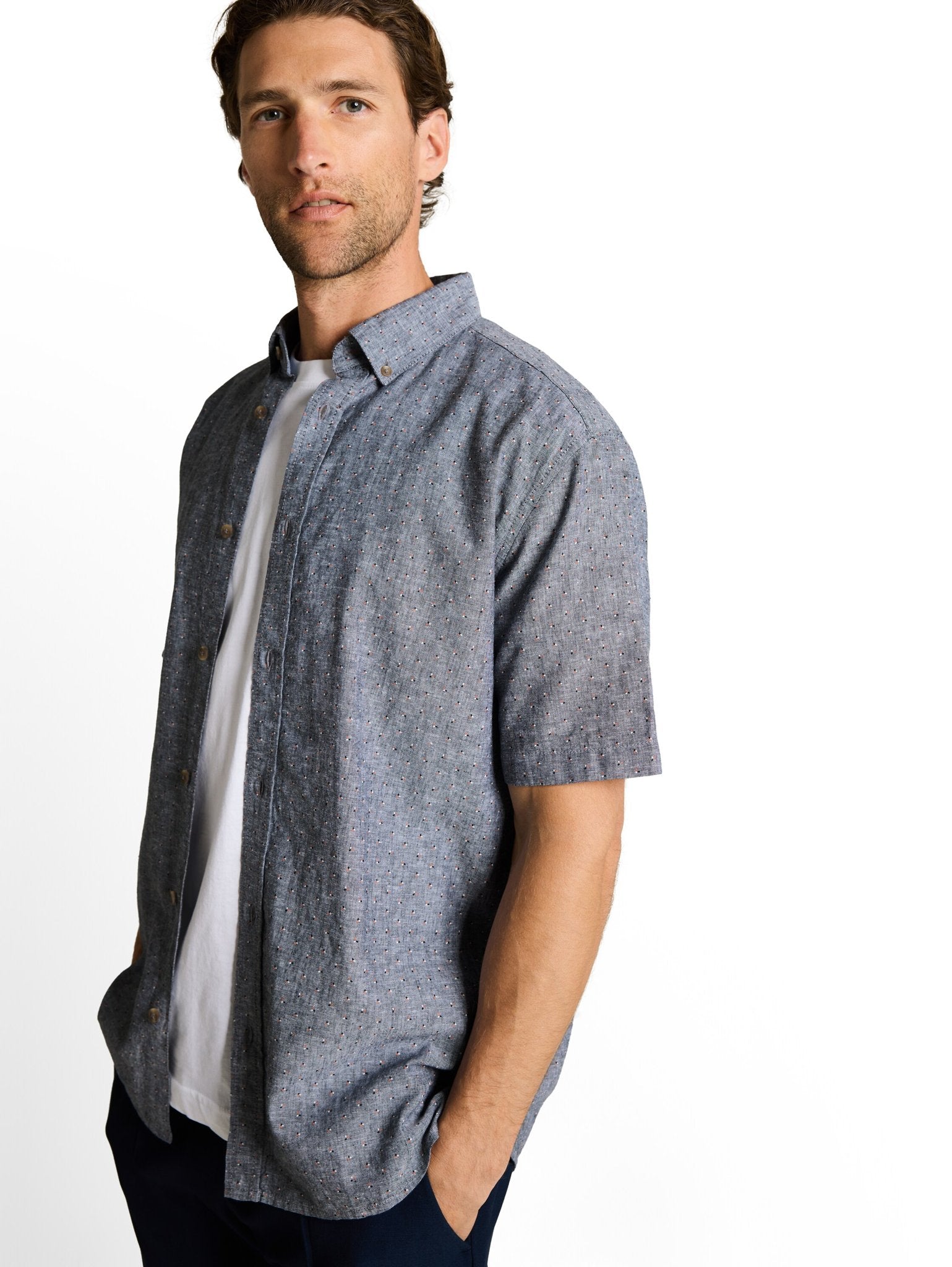 Tom Tailor Herren Hemden kurz Navy Design