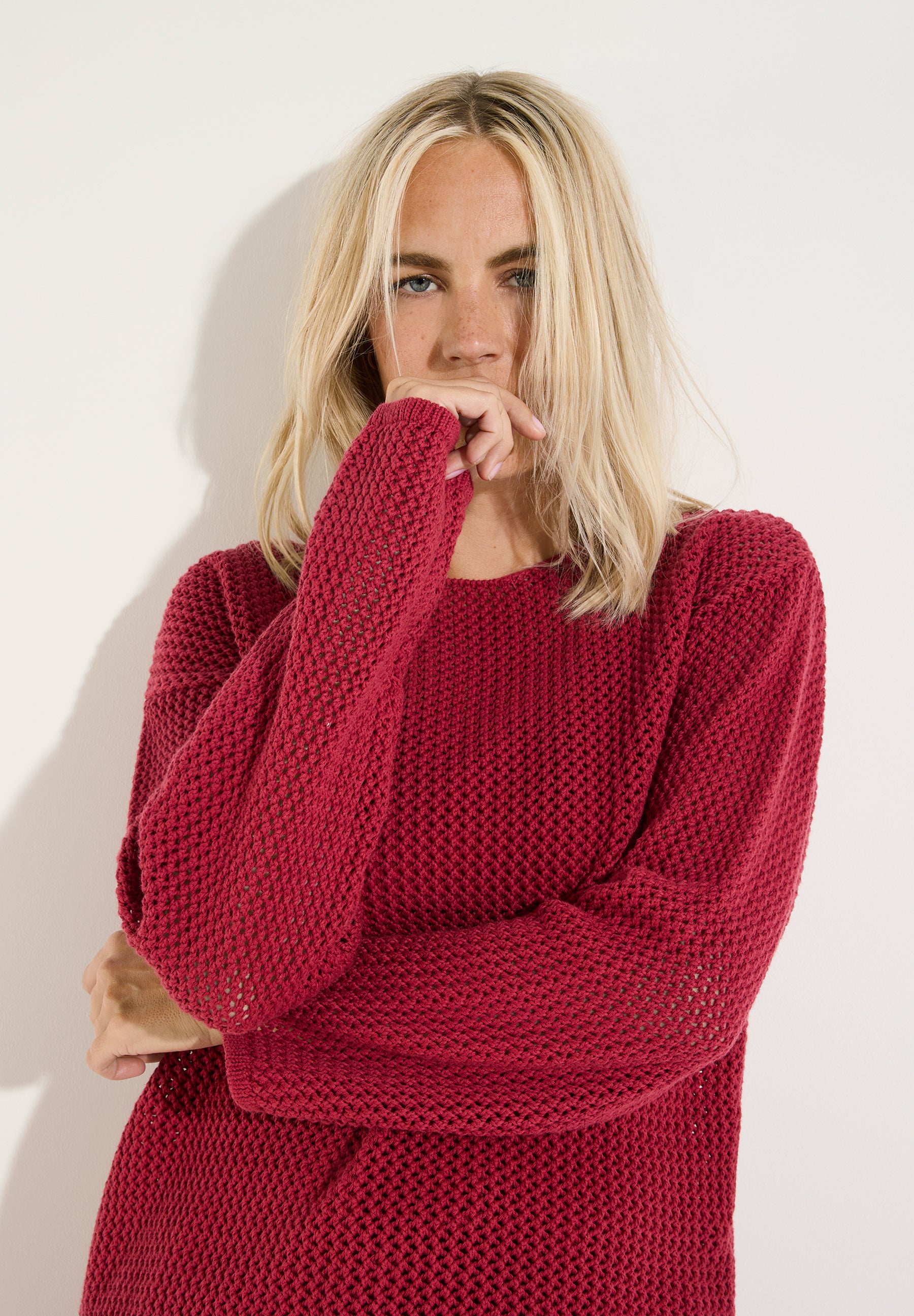 More & More Damen Pullover  Red Pepper