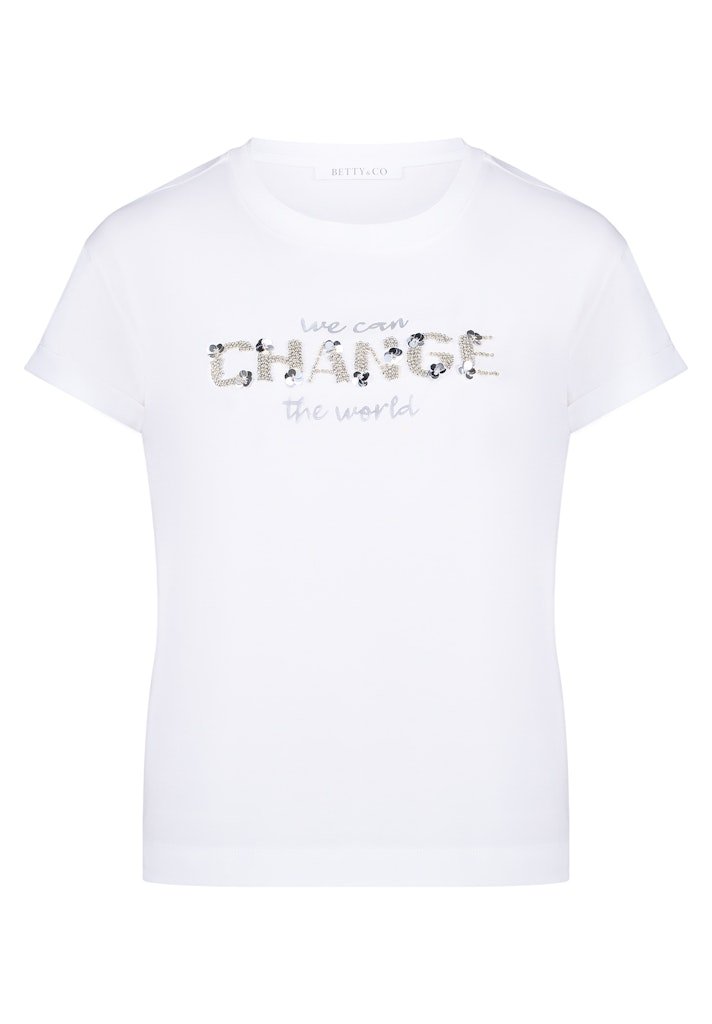 Betty & Co Damen T-Shirts Patch White/Sil