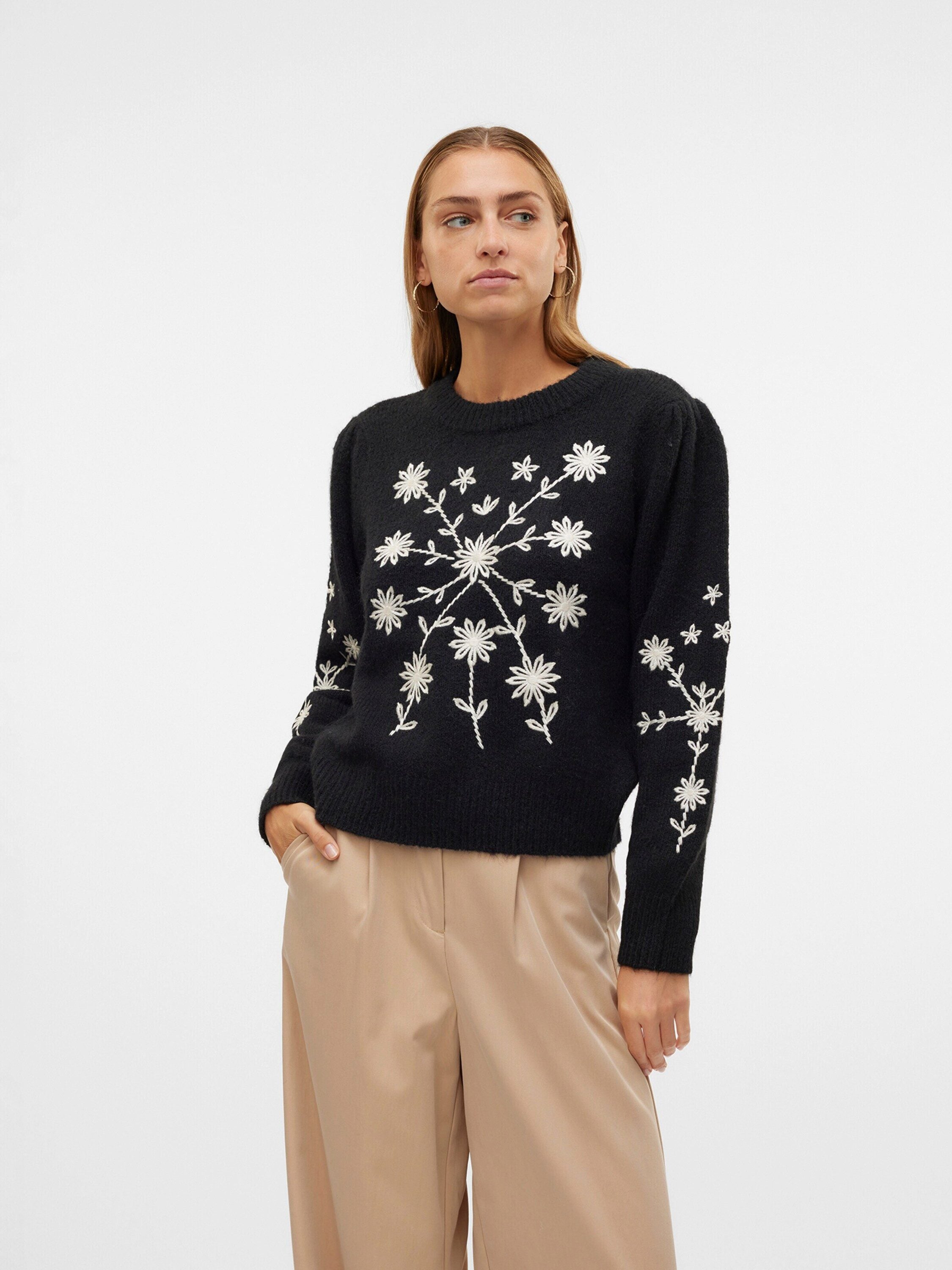 Vero Moda Damen Pullover Black/W. Birch