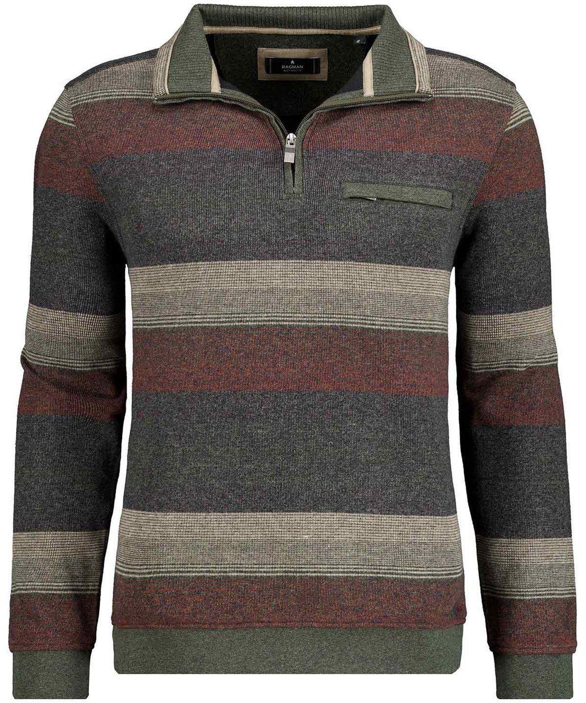Ragman Herren Pullover  Oliv