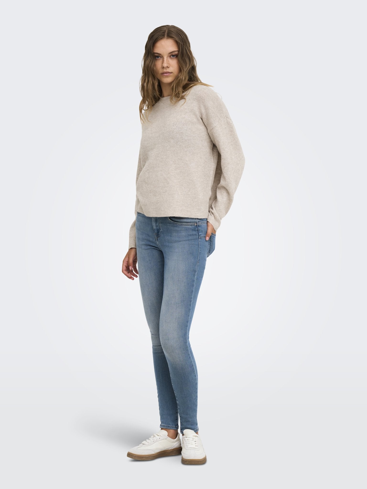 only Damen Pullover Humus/Melange
