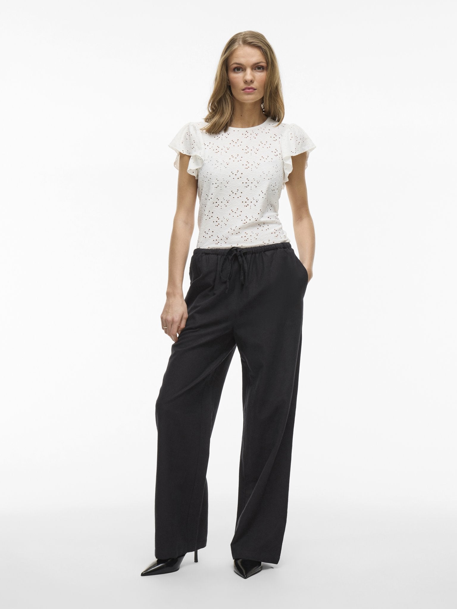 Vila Damen Hosen Black Beauty