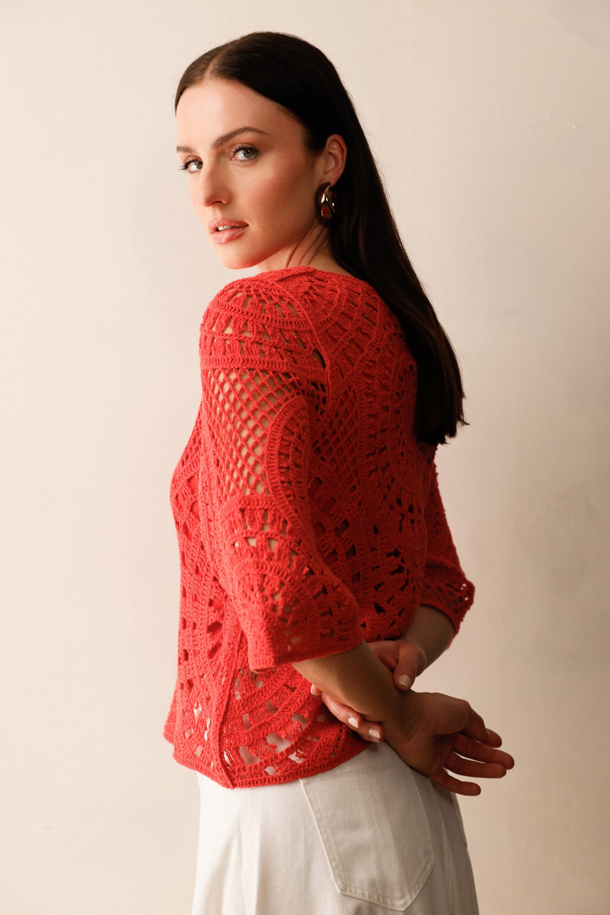 Monari Damen Pullover  Coral Red