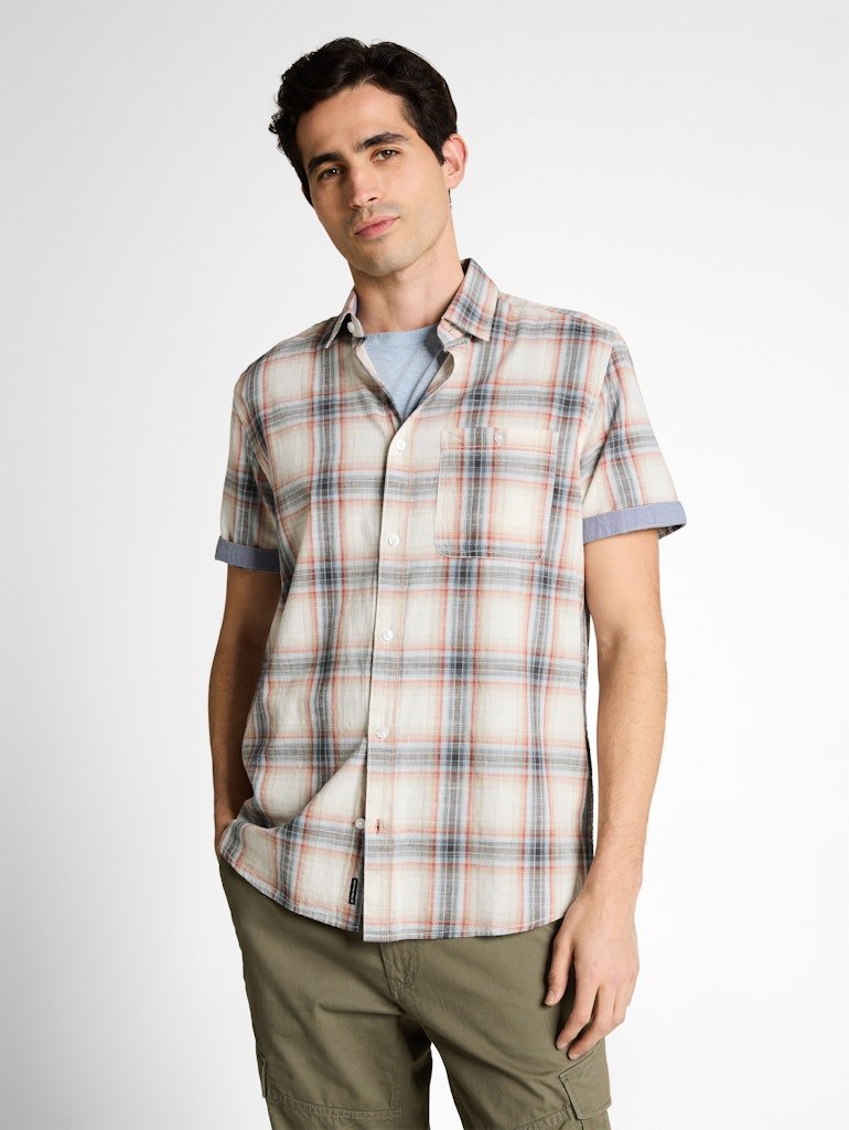 Tom Tailor Herren Hemden kurz White Multicolo