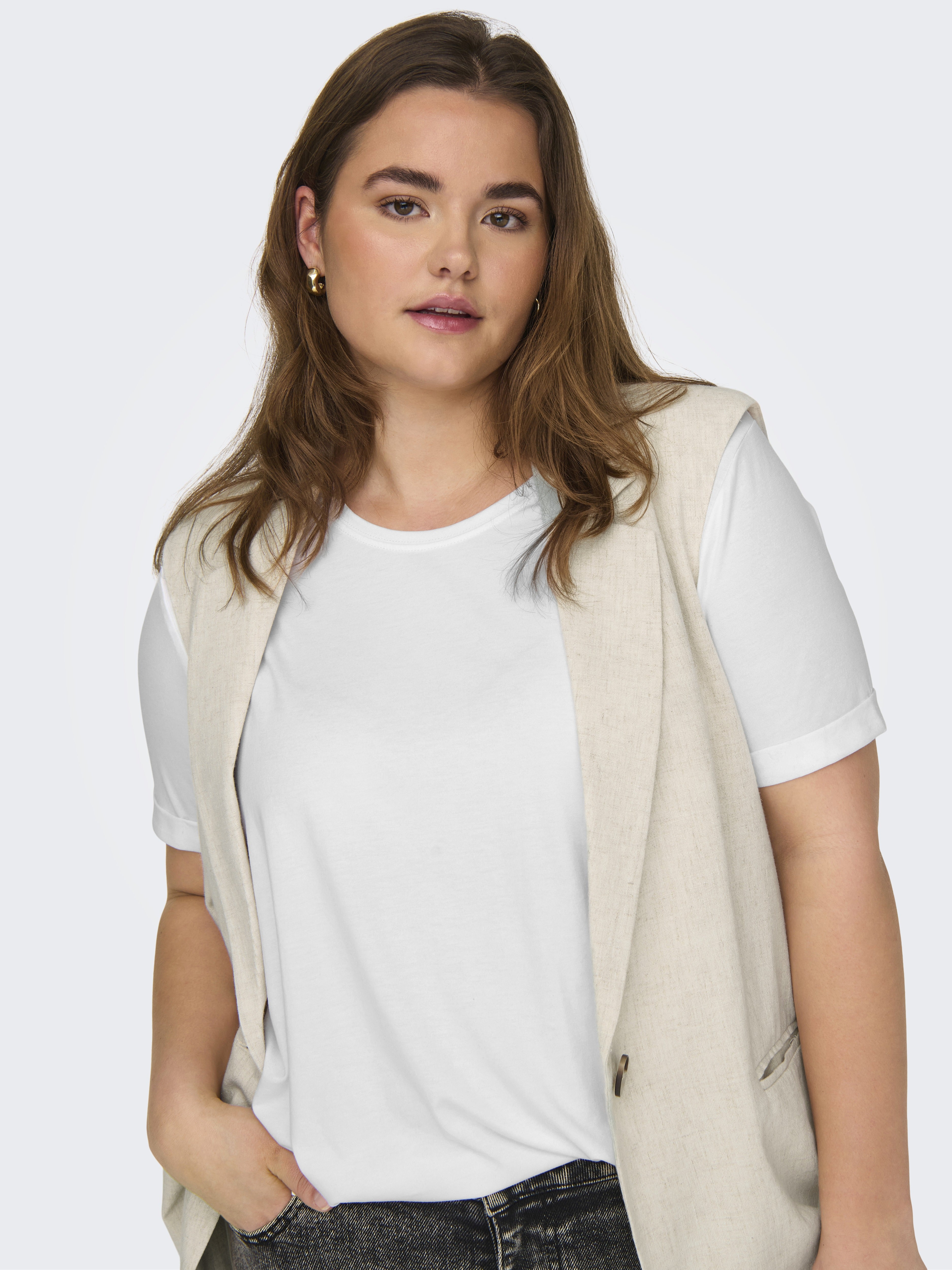 Only Carmakoma Damen T-Shirts White