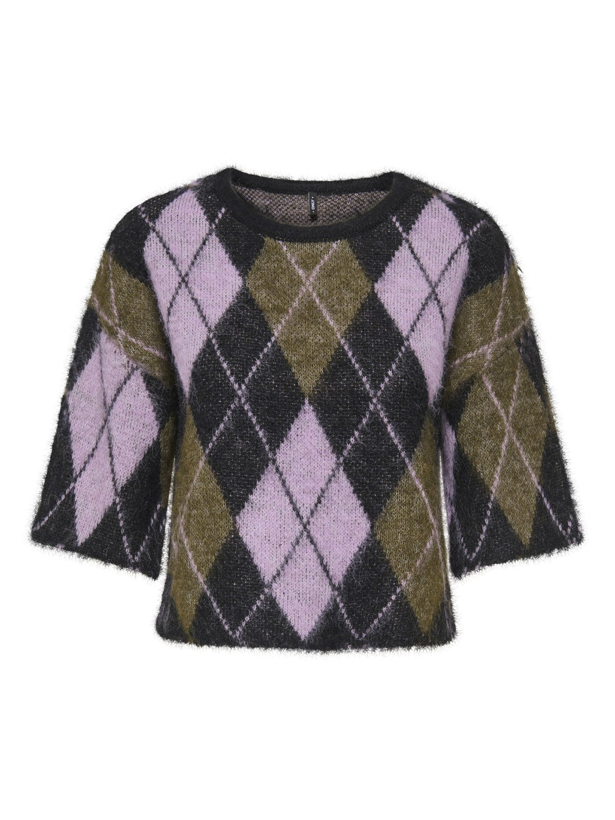 Only Damen Pullover Black/Argyle/Be