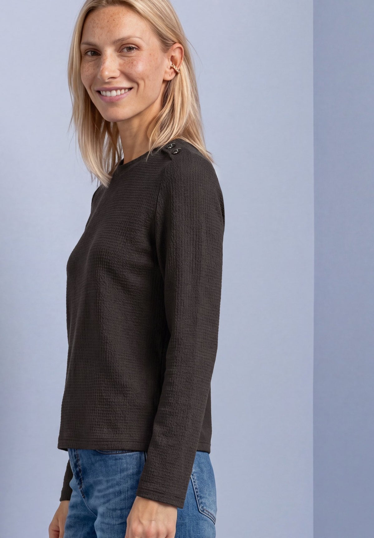 Street One Damen T-Shirts  Black Cof