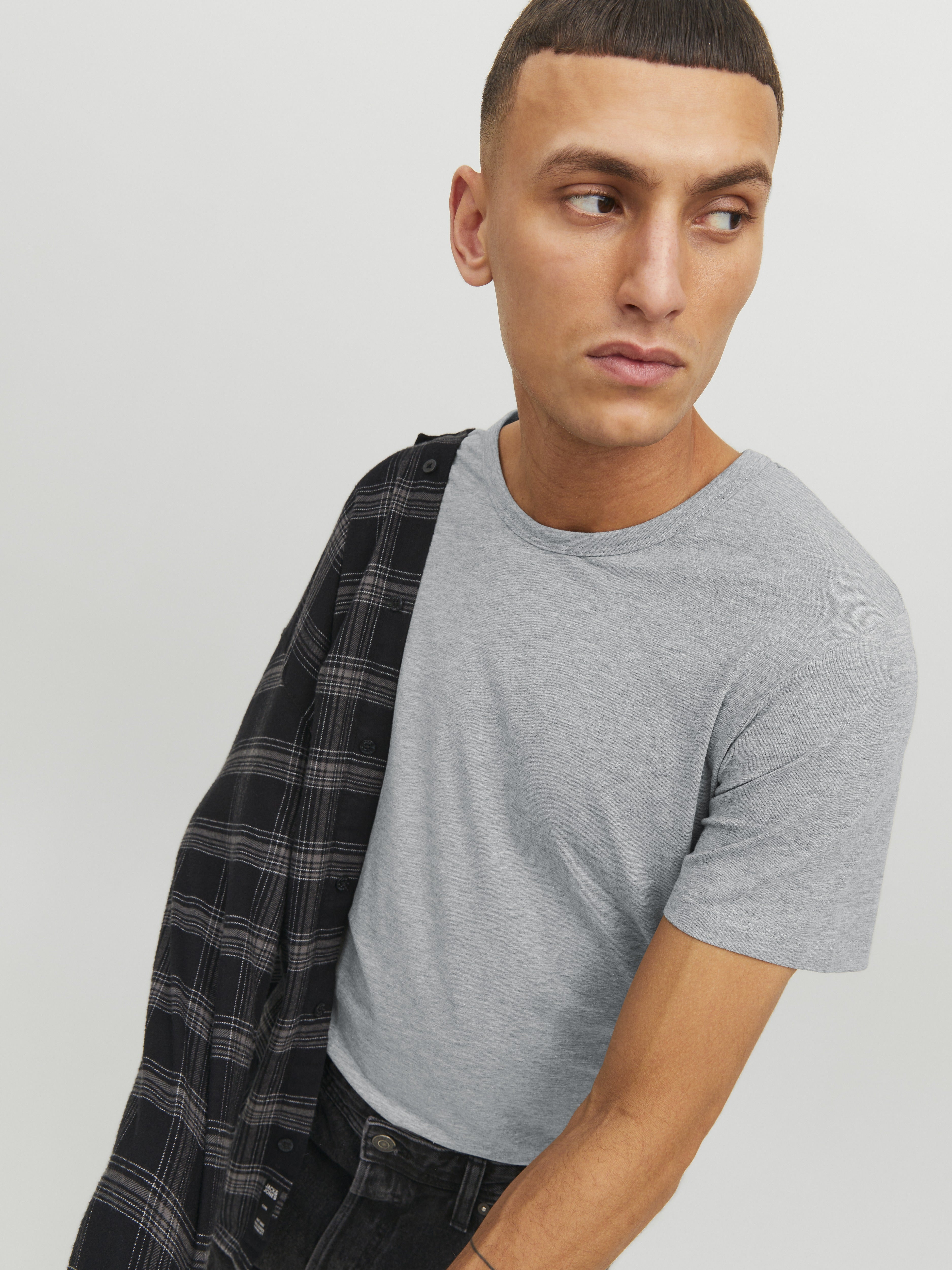 Jack & Jones Herren T-Shirts kurz Light Grey Mela