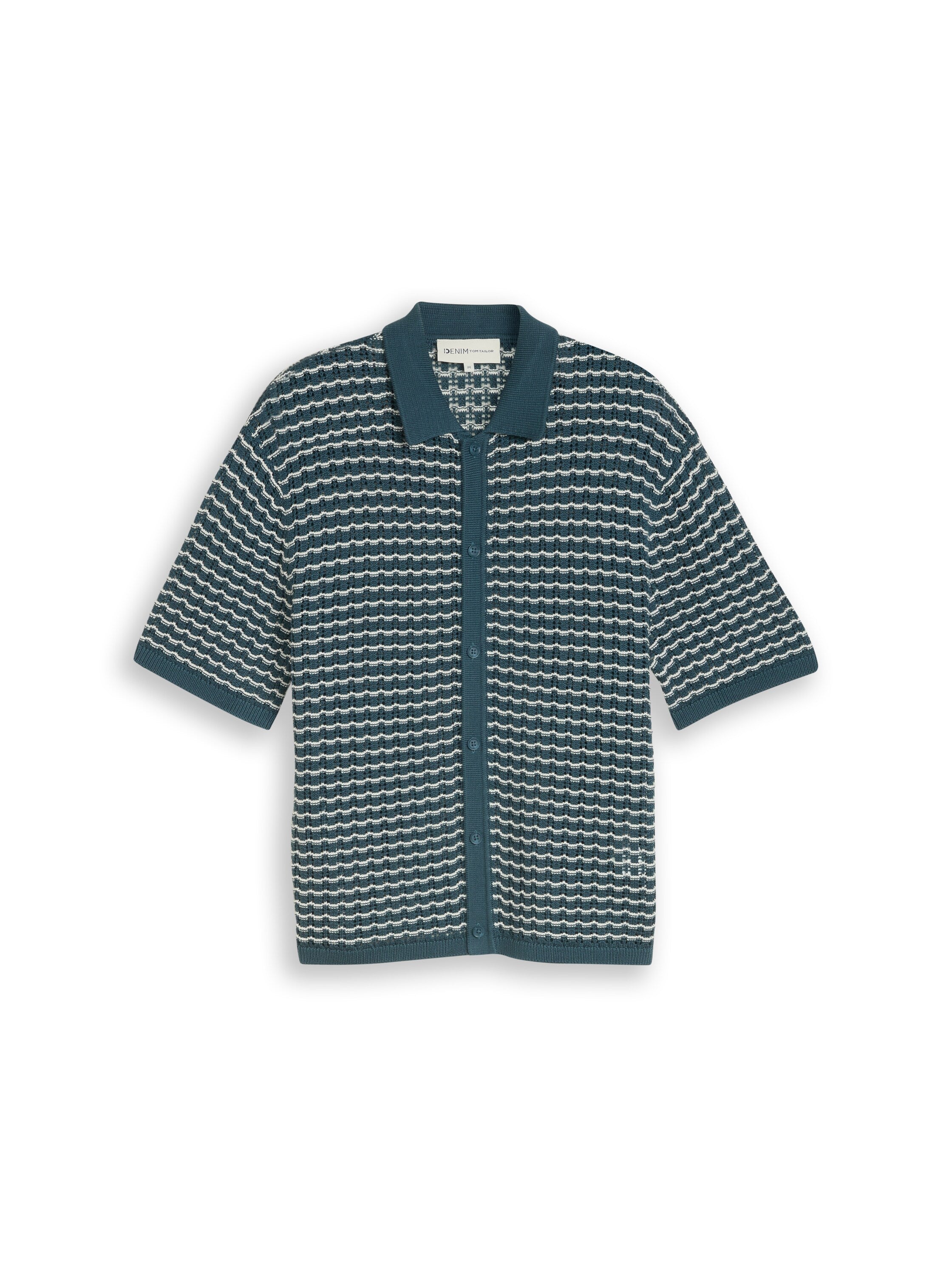 Tom Tailor denim Herren Pullover Tide Petrol Whi