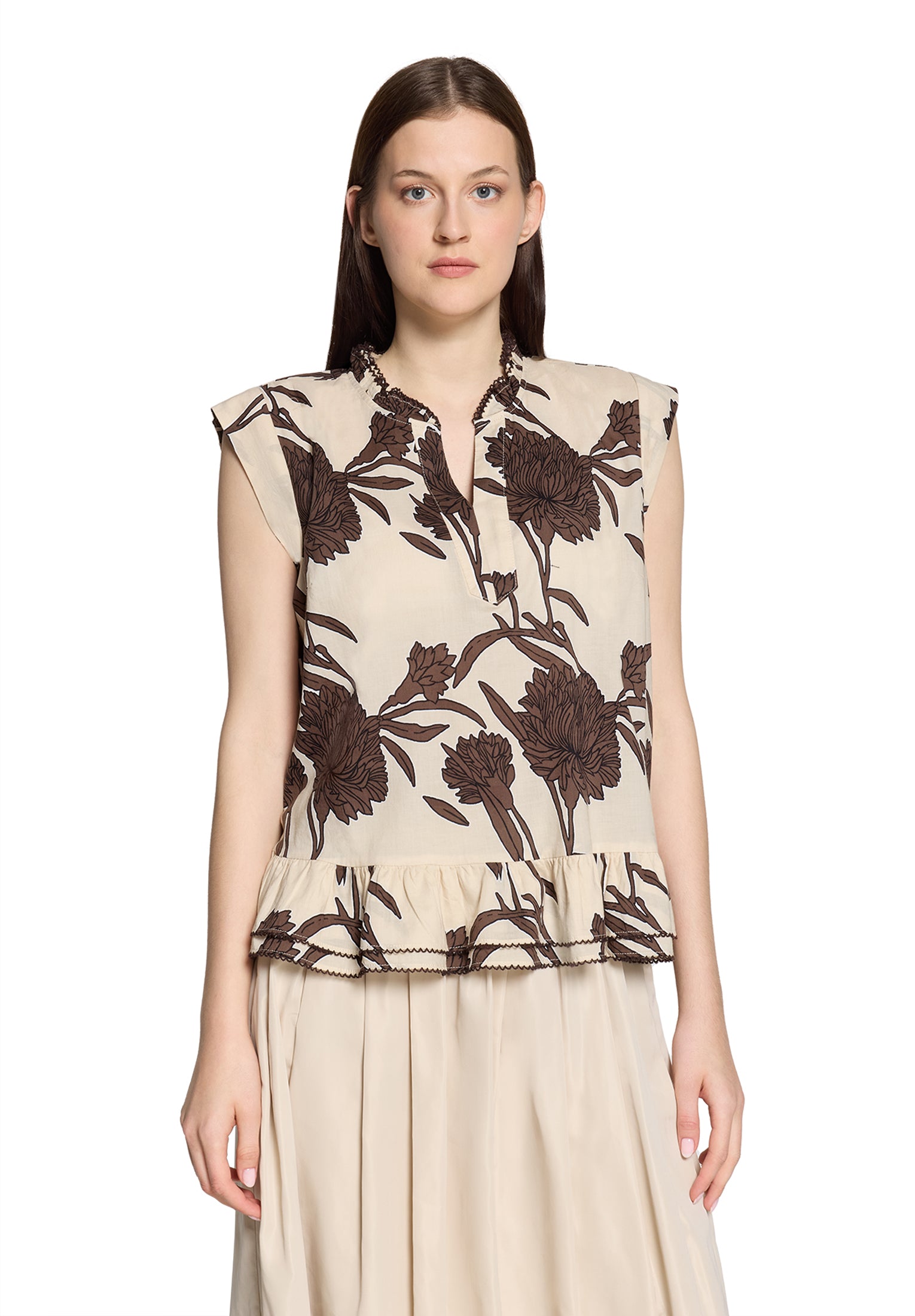 Cartoon Damen Blusen Beige/Brown