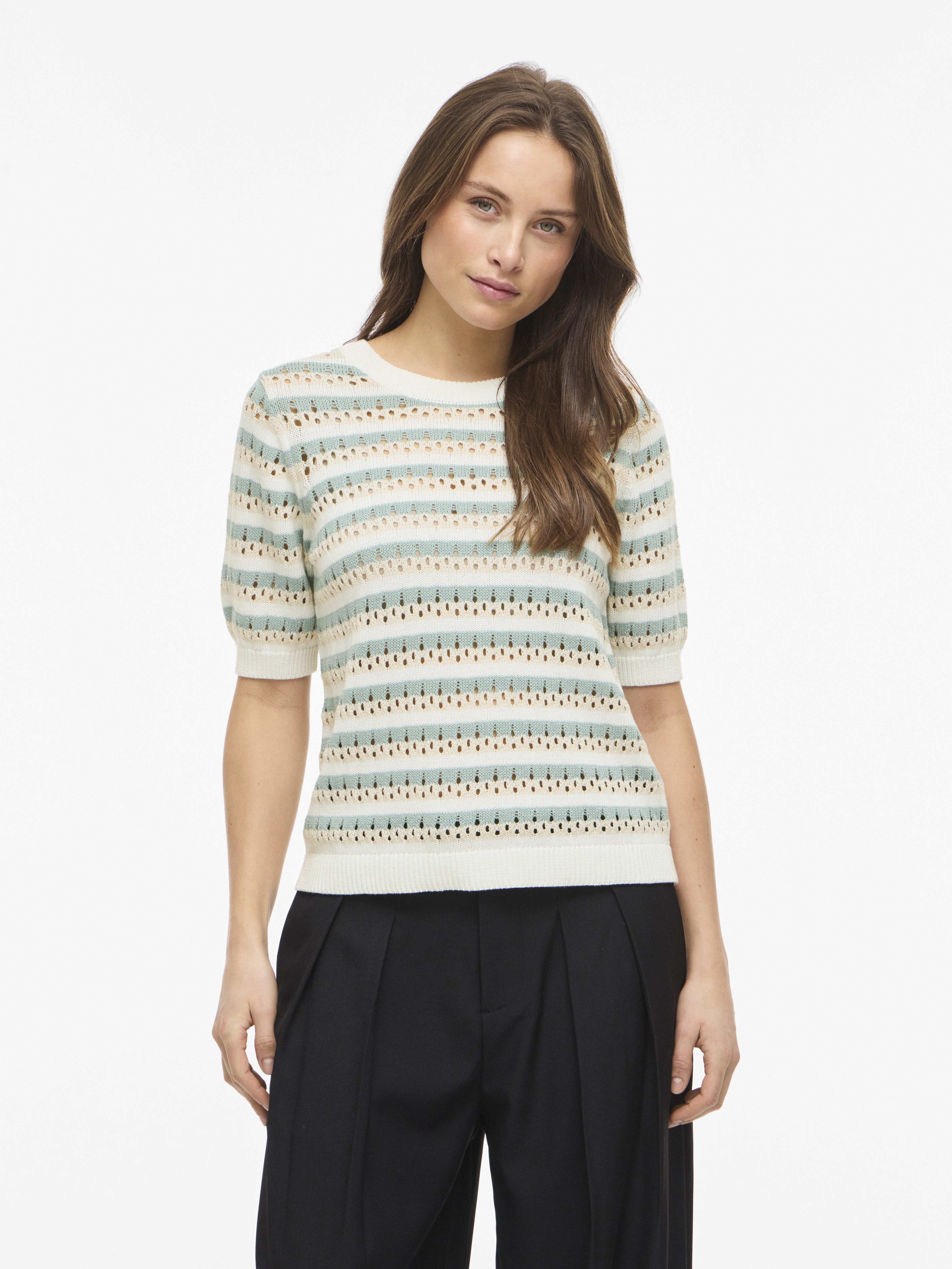 Vila Damen Pullover Snow White/Birc