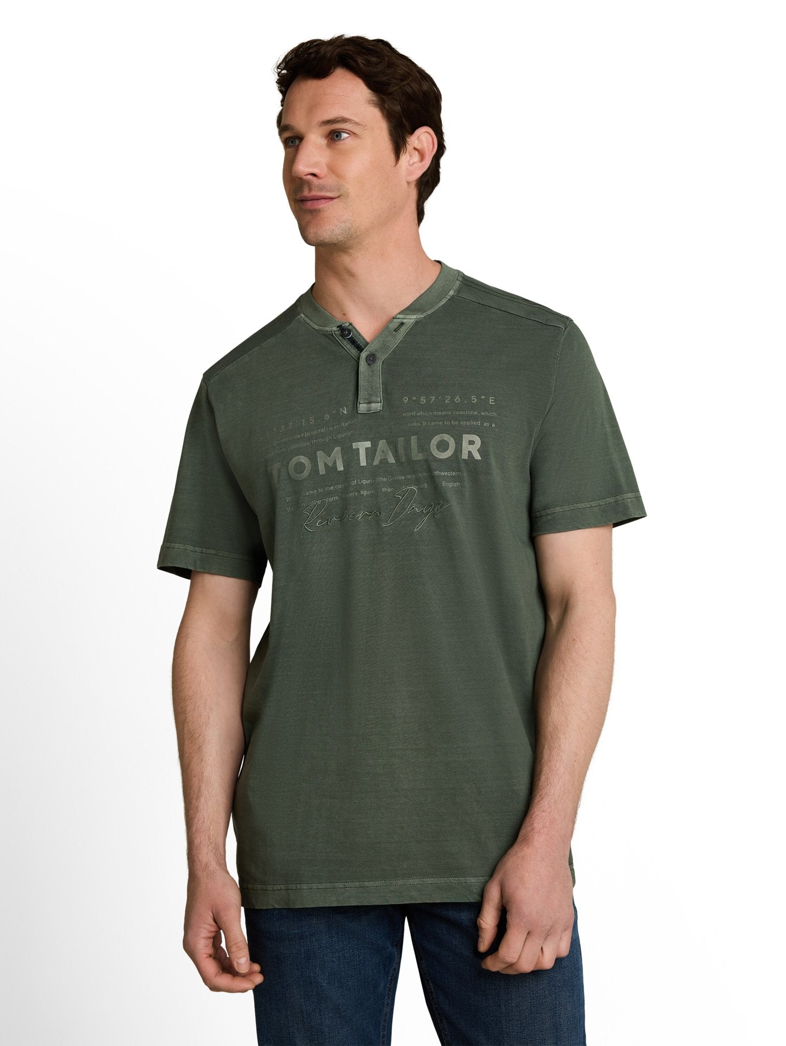 Tom Tailor Herren T-Shirts kurz Deep Leaf Green