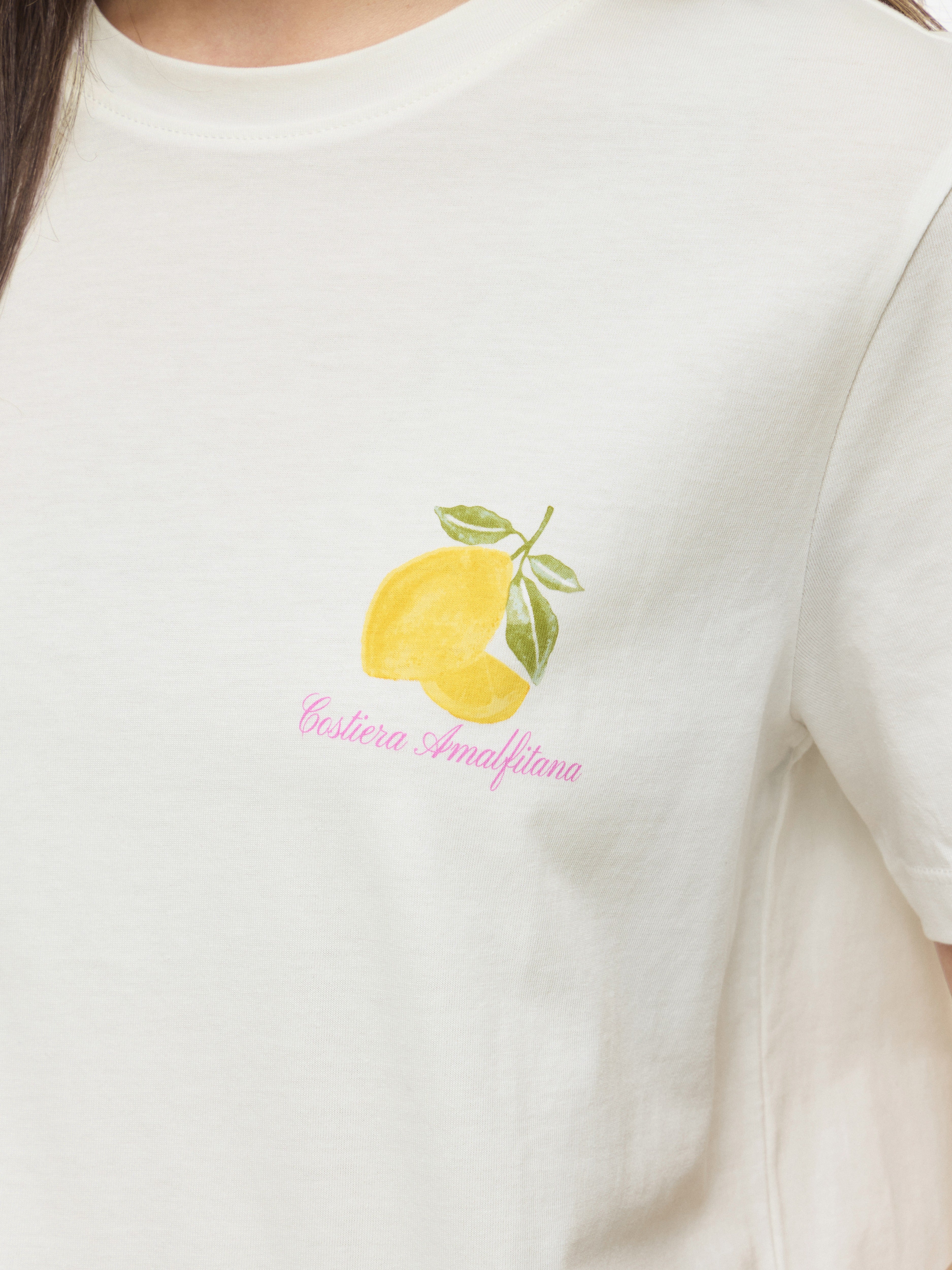 Vila Damen T-Shirts Snow White/Lemo