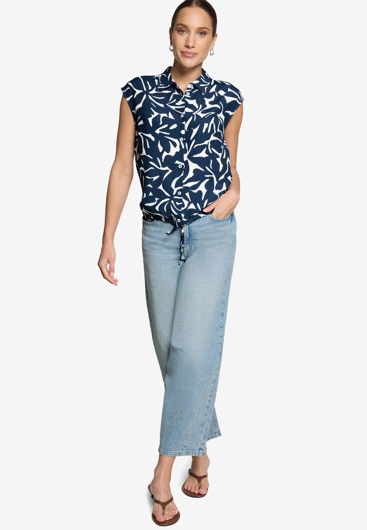 Zero Damen Blusen Blue/Cream