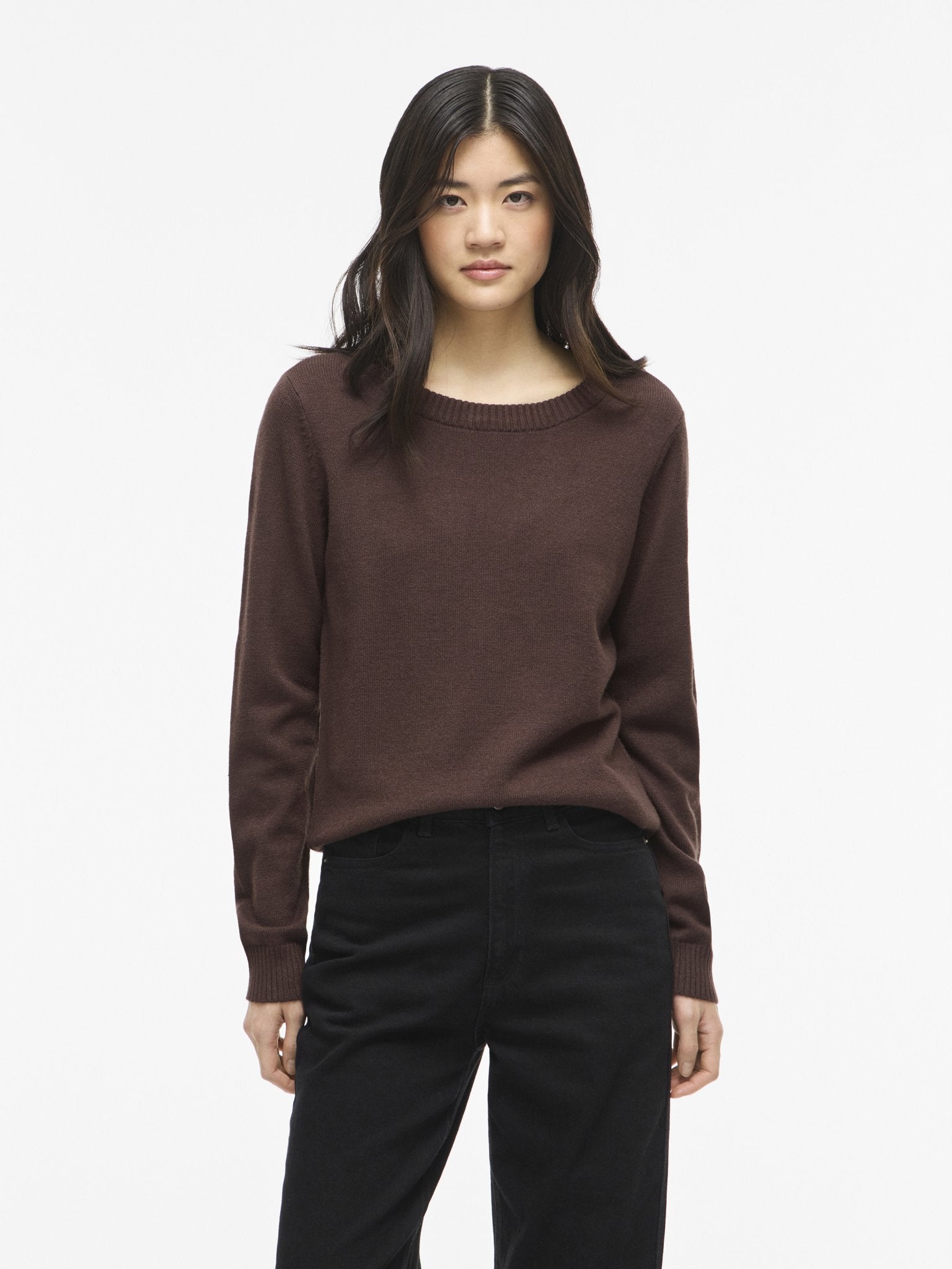 Vila Damen Pullover Coffee Bean