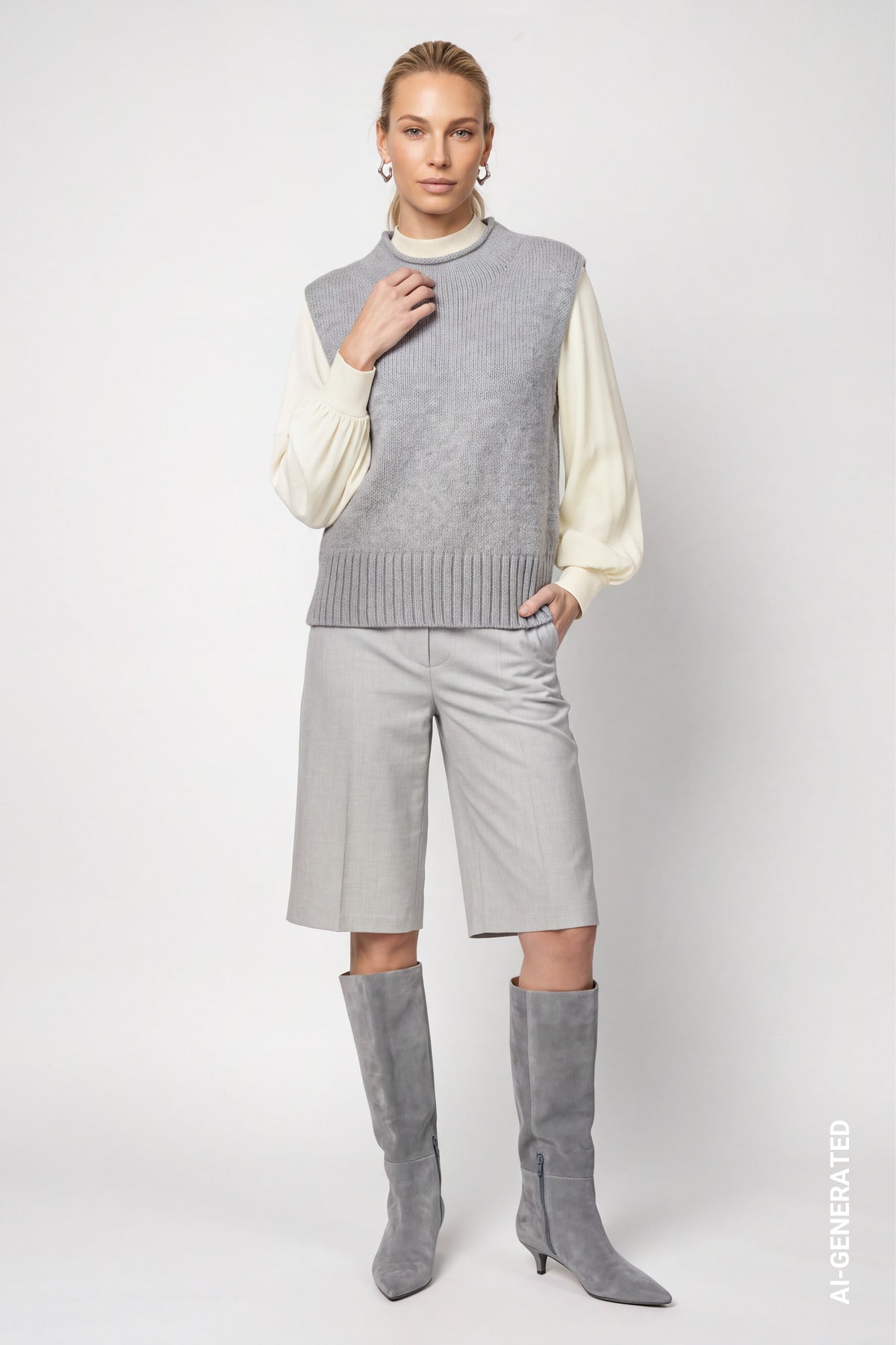 Monari Damen Pullover  Light Grey