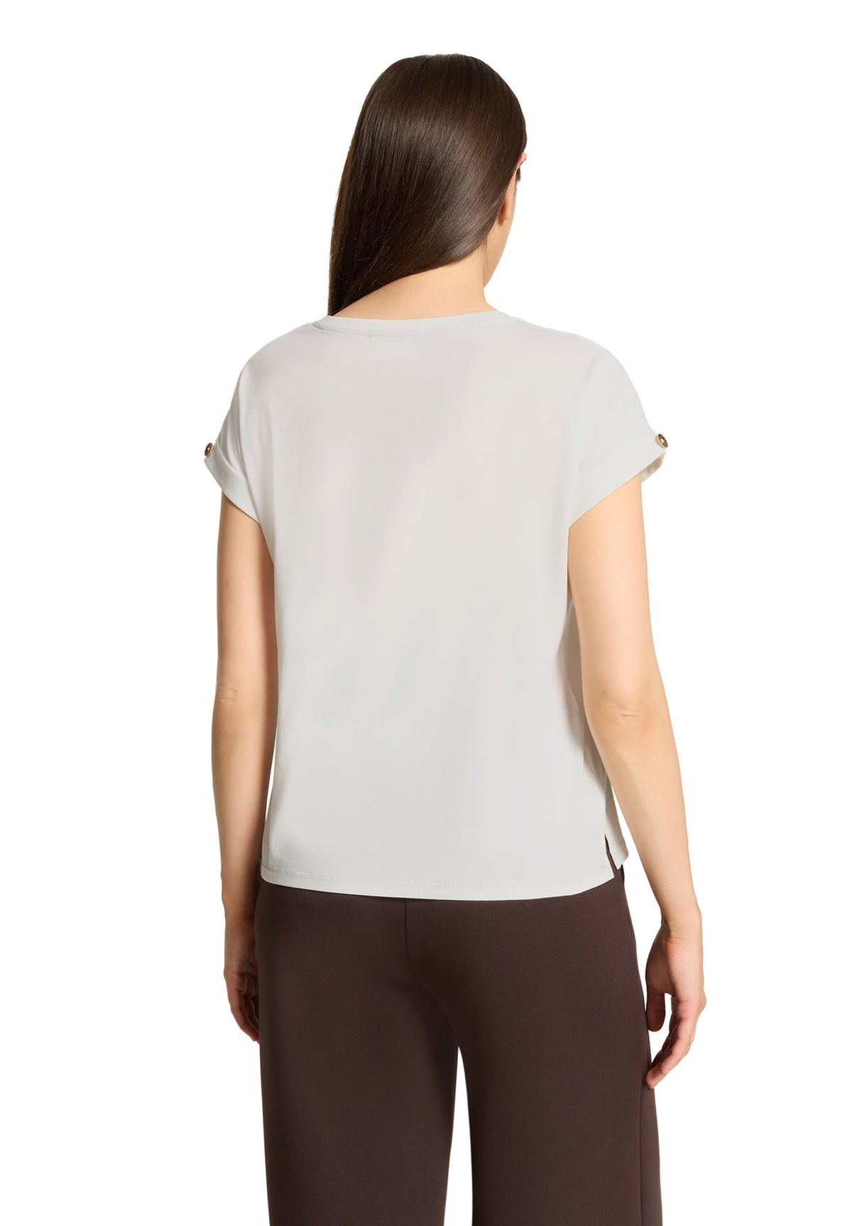 Cartoon Damen T-Shirts Patch Cream/Bei