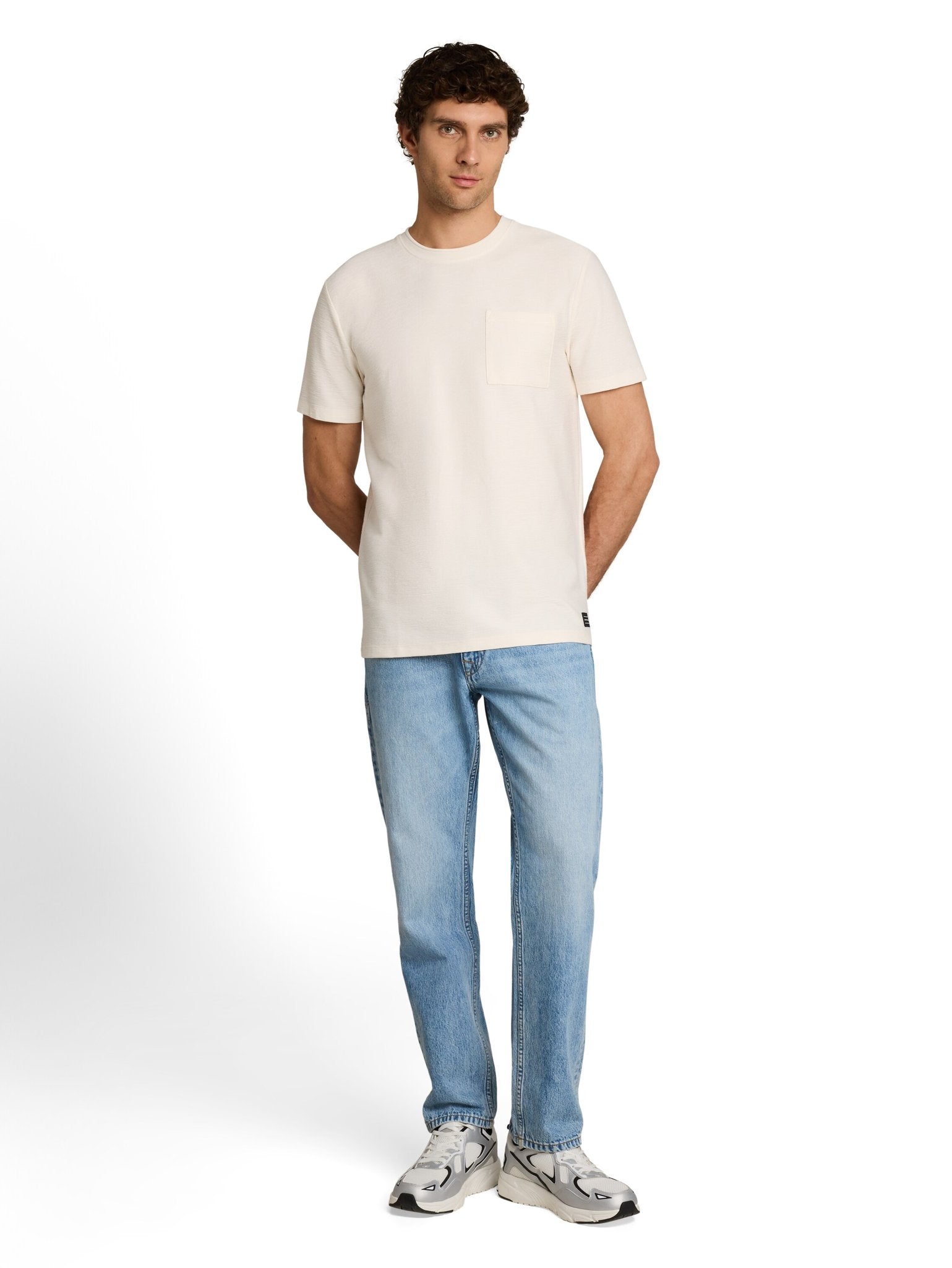 Tom Tailor denim Herren T-Shirts kurz Gardenia White