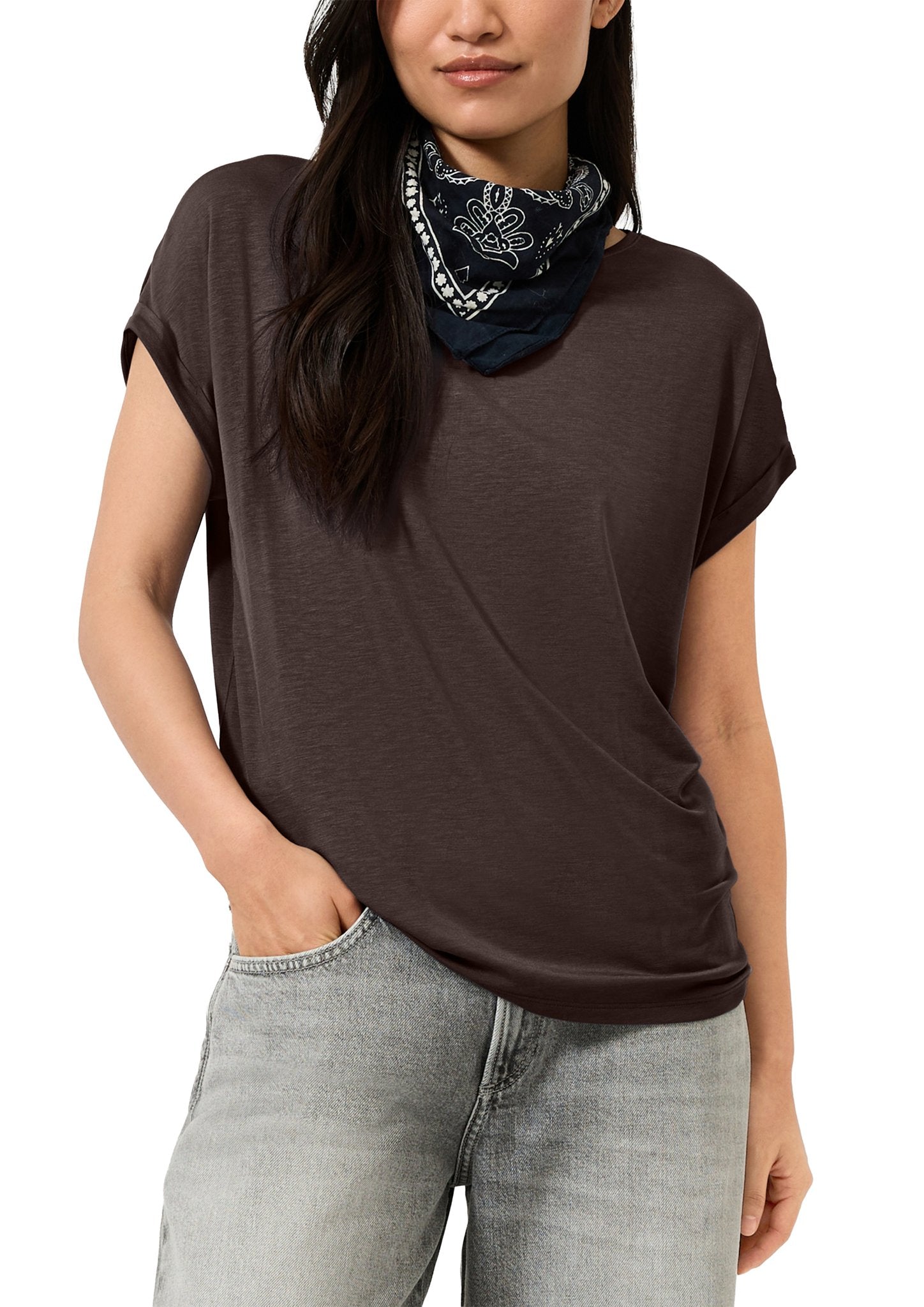 QS by S.Oliver Damen T-Shirts  Brown