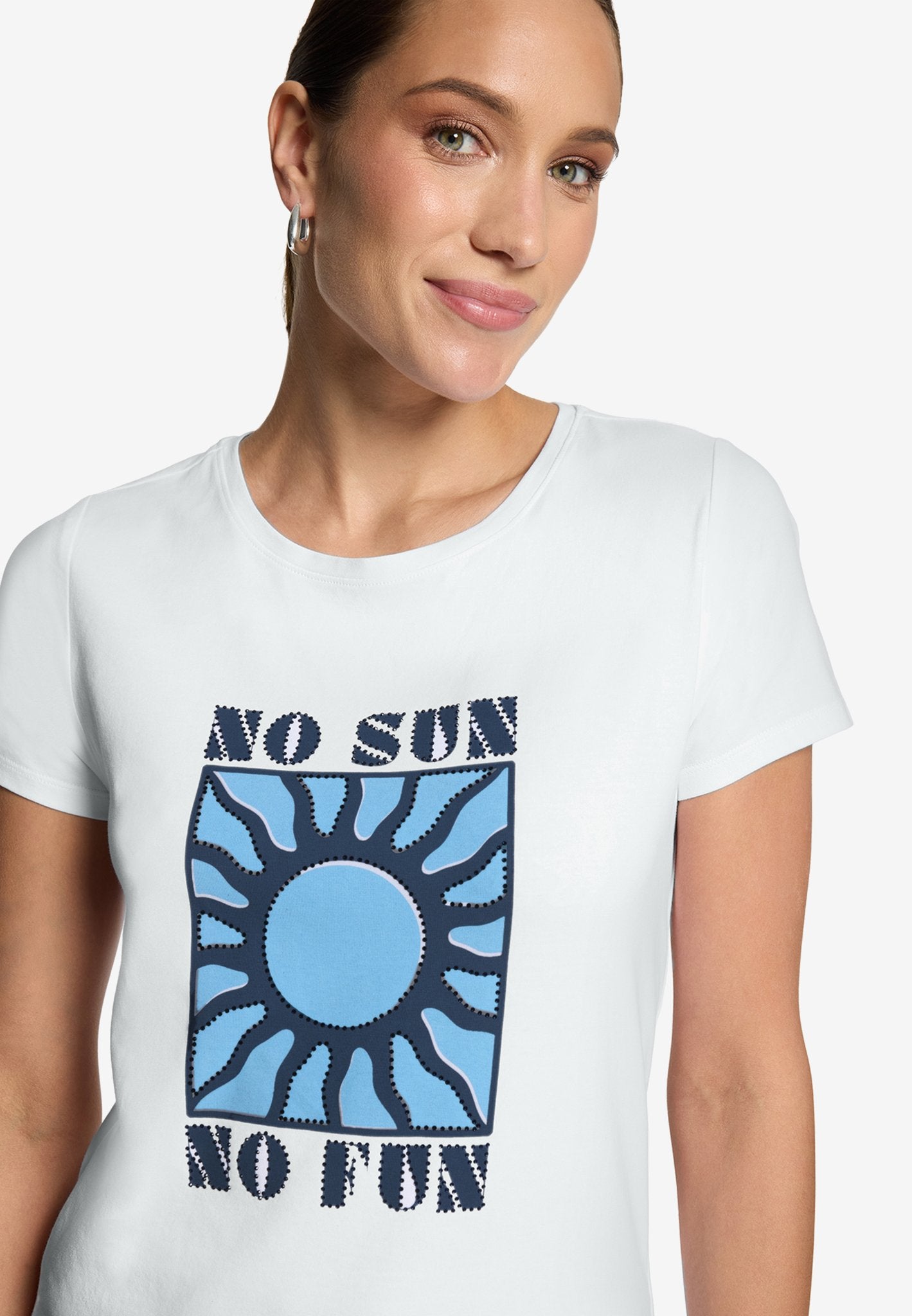 Zero Damen T-Shirts Patch White/Blu