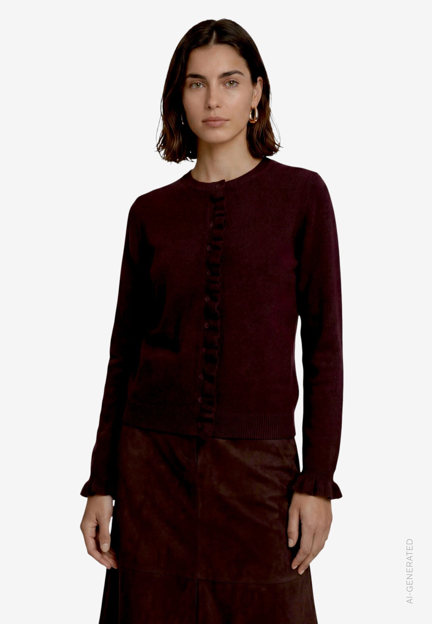Zero Damen Strickjacken Dark Brown Mela