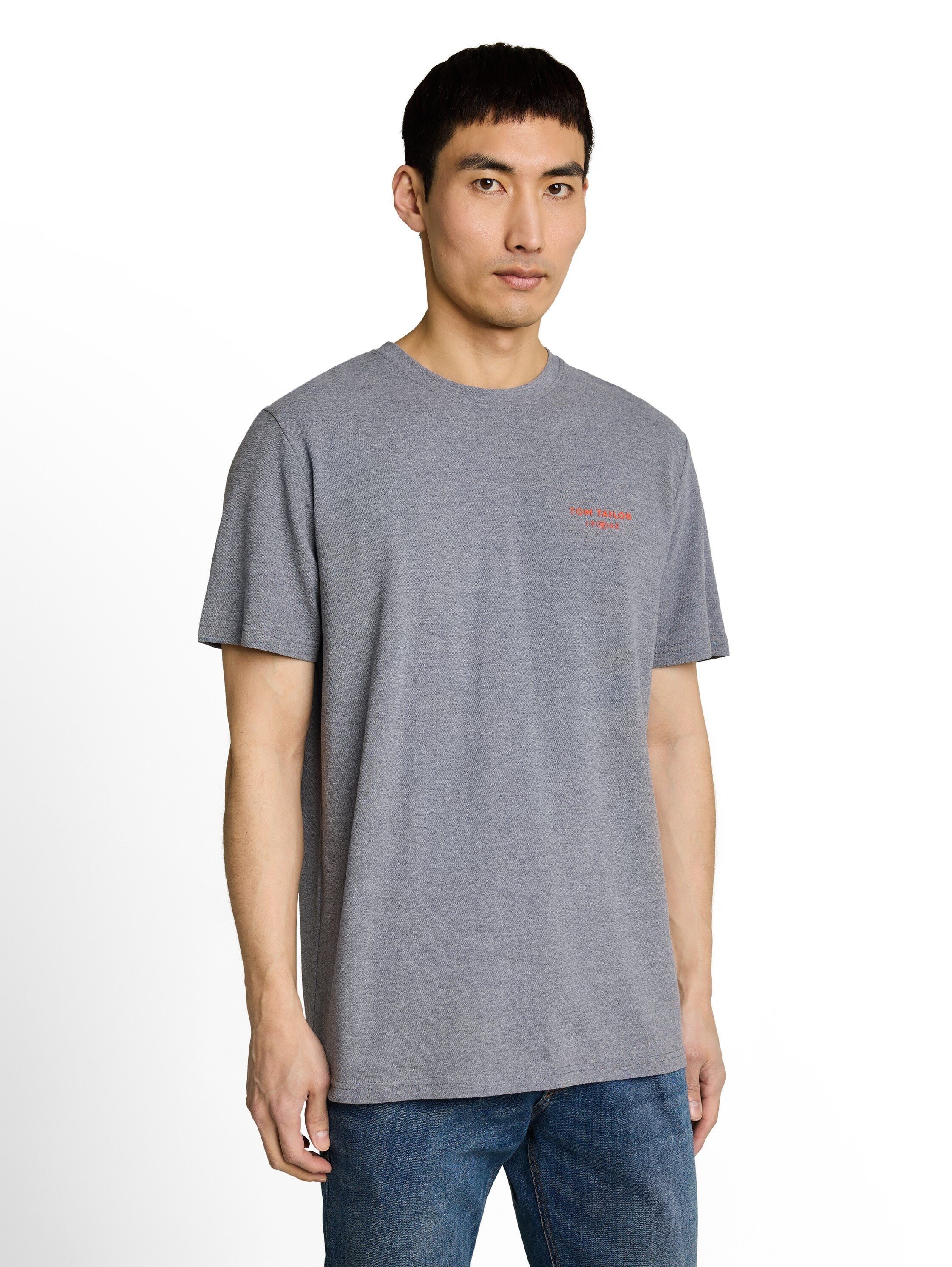 Tom Tailor Herren T-Shirts kurz Sky Captain Blu