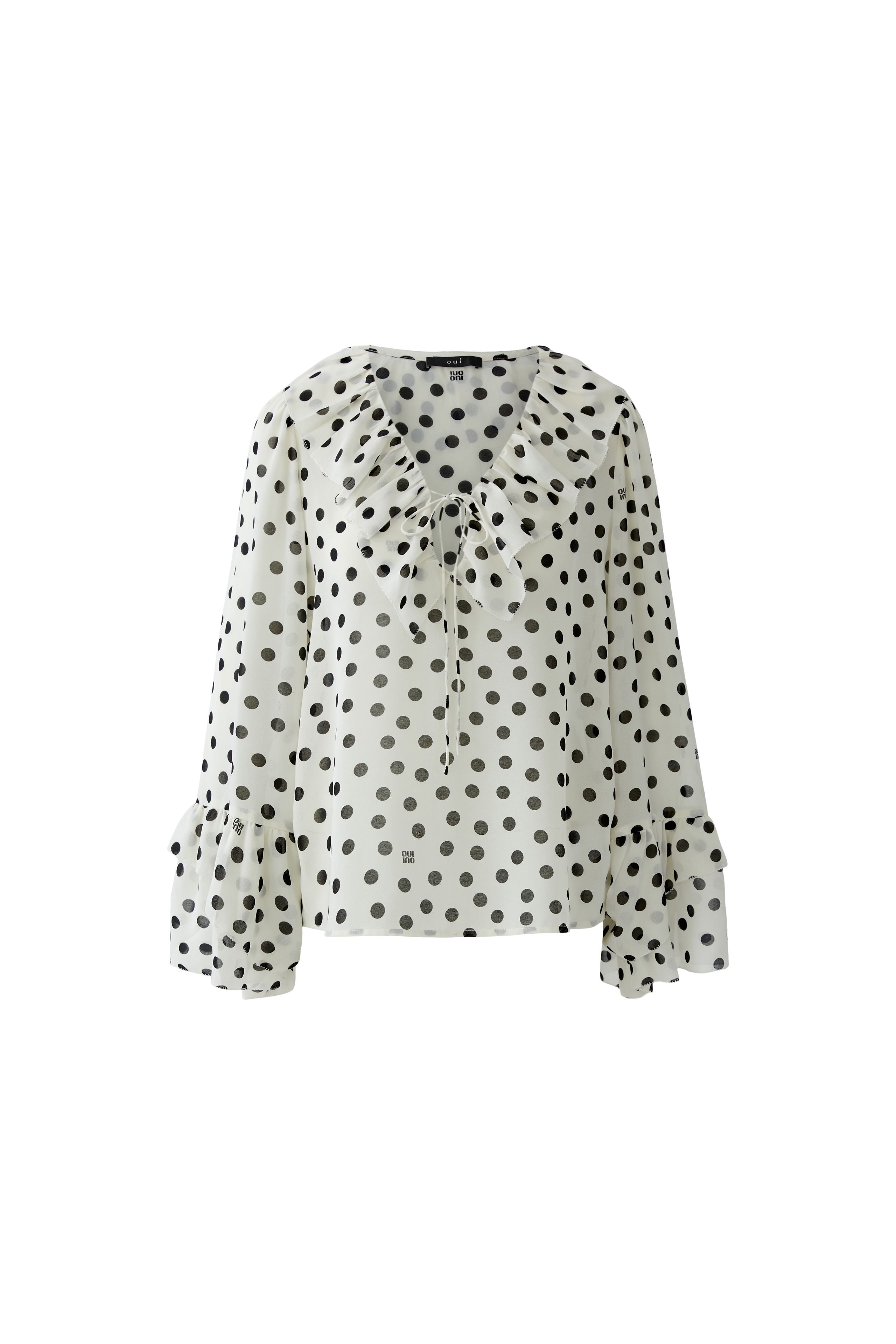 Oui Damen Blusen  White Blac