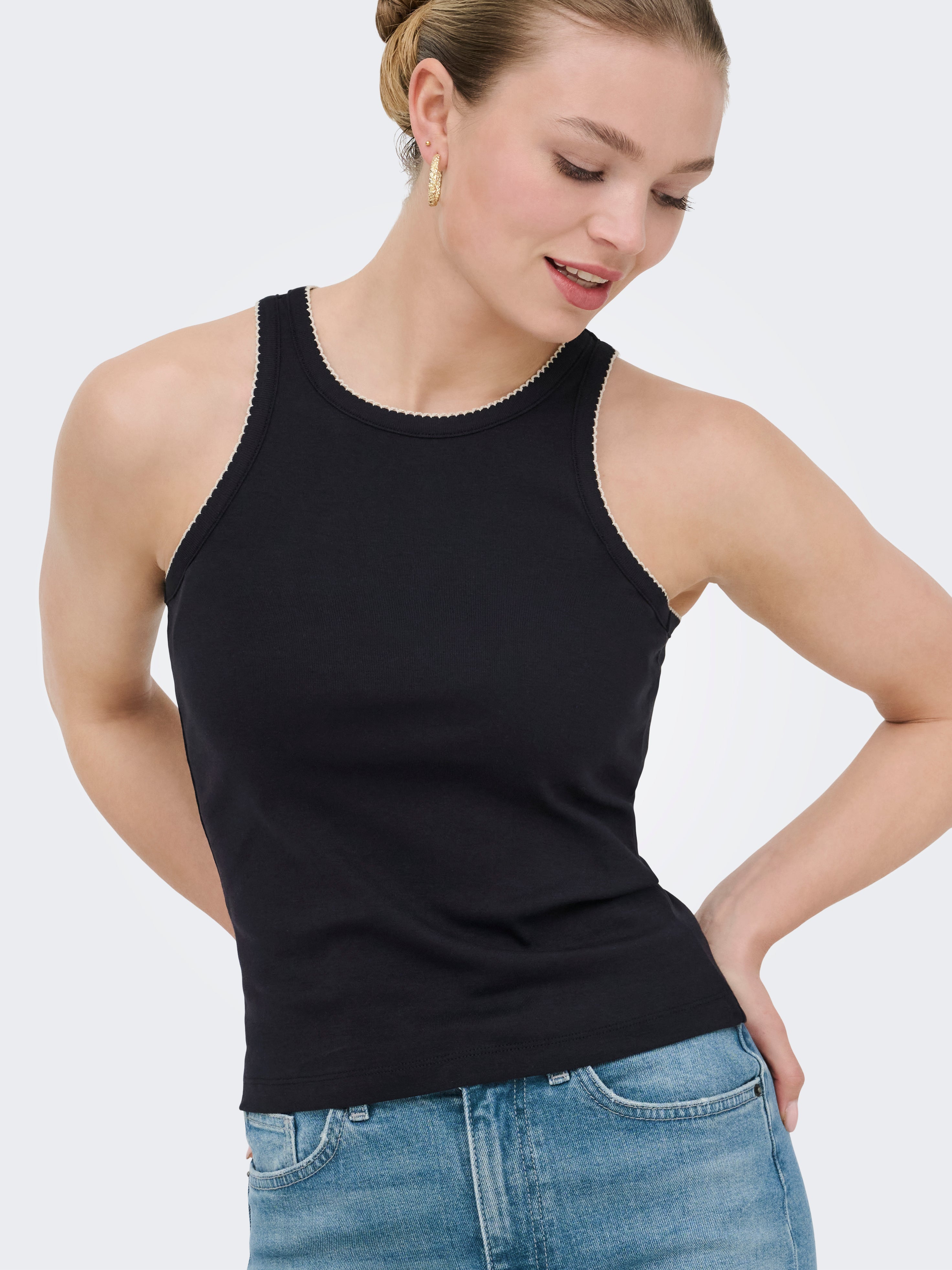 Only Damen Tops Black/Stitch Bi