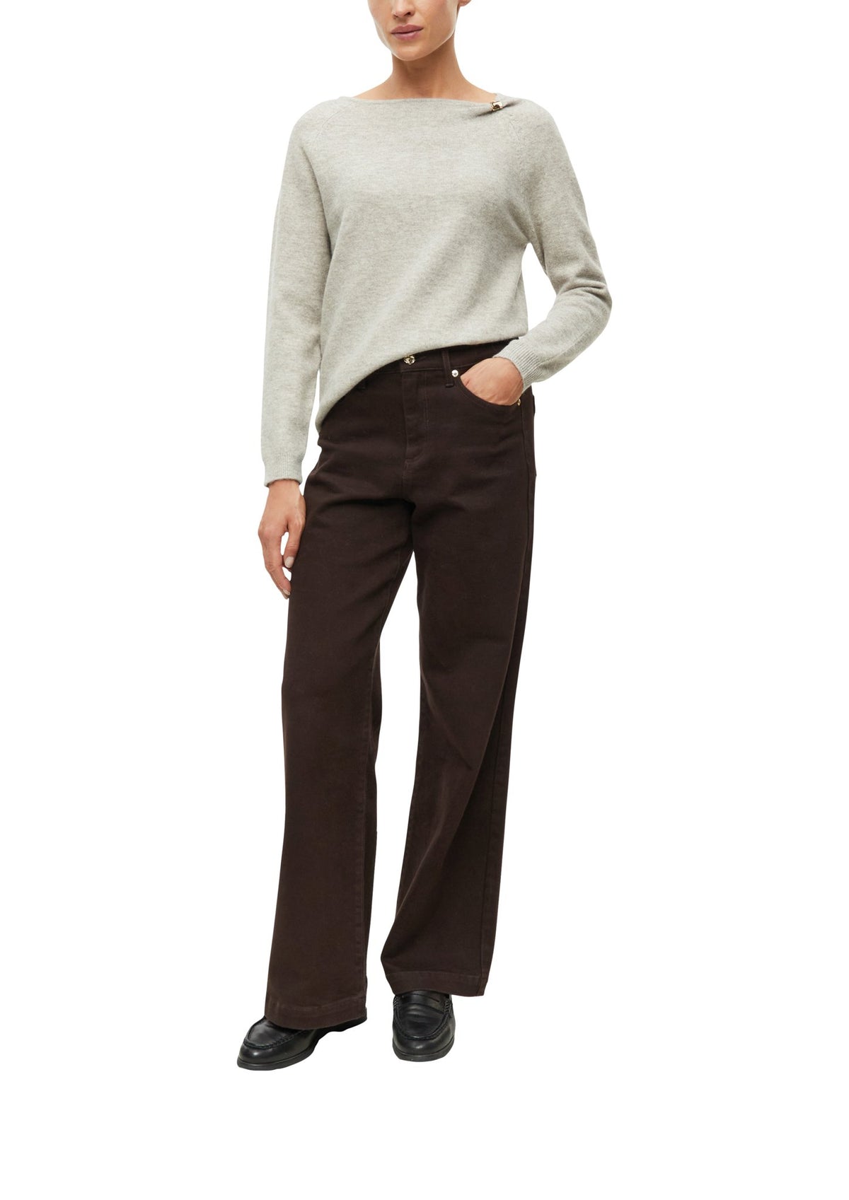 S. Oliver black Damen Pullover W Grey/Black