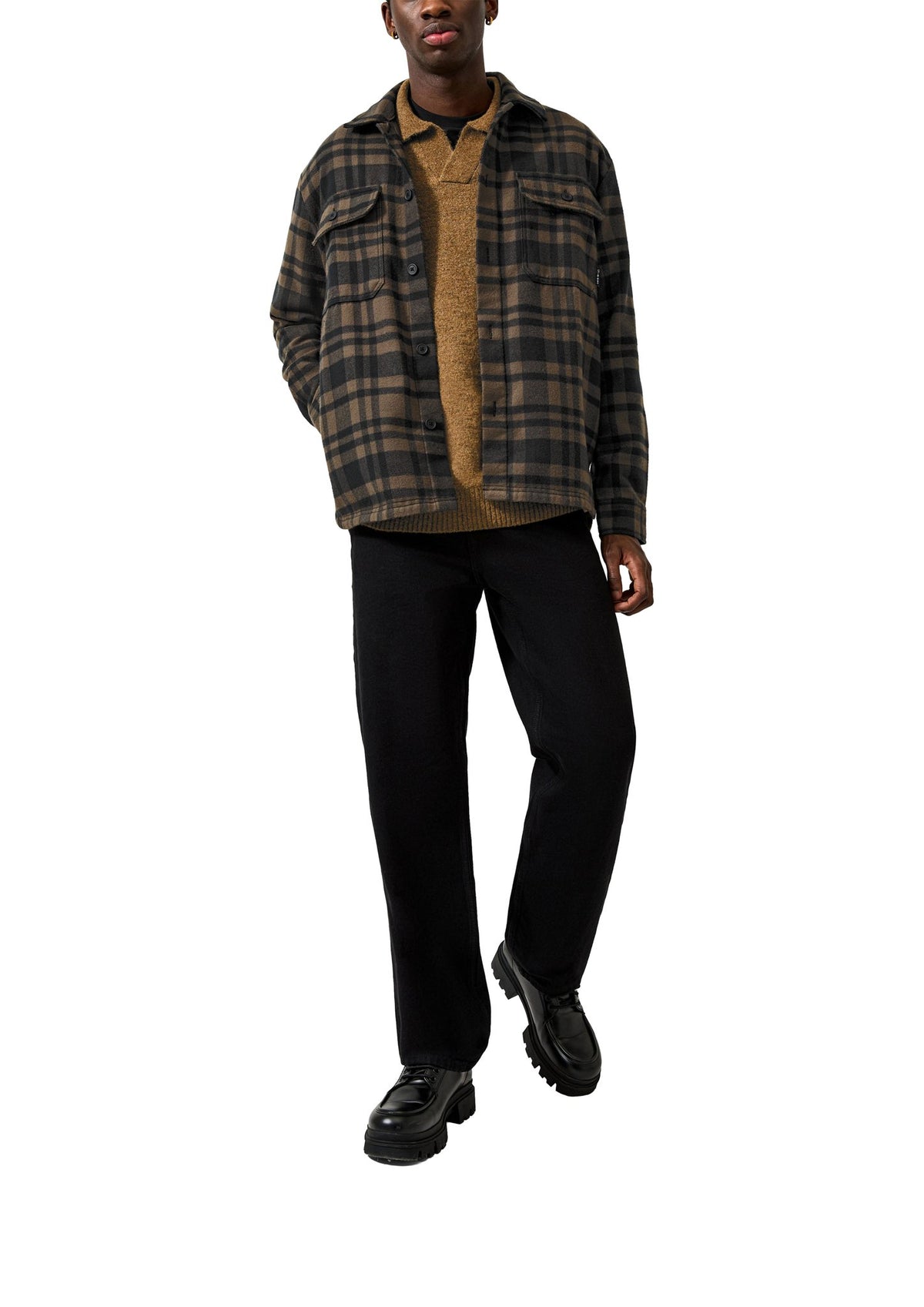 QS by S.Oliver Herren Hemden lang N Grey/Black