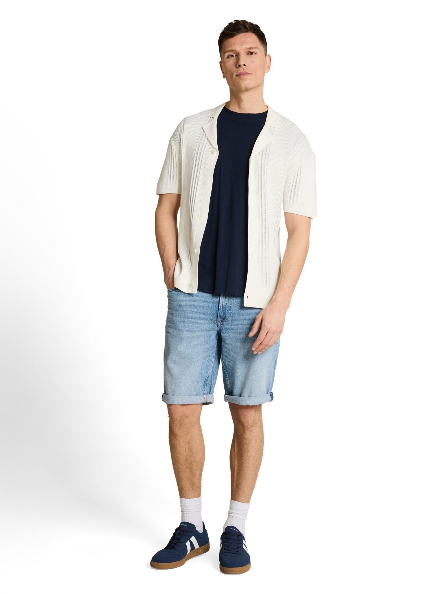 Tom Tailor denim Herren Shorts Used Light Ston