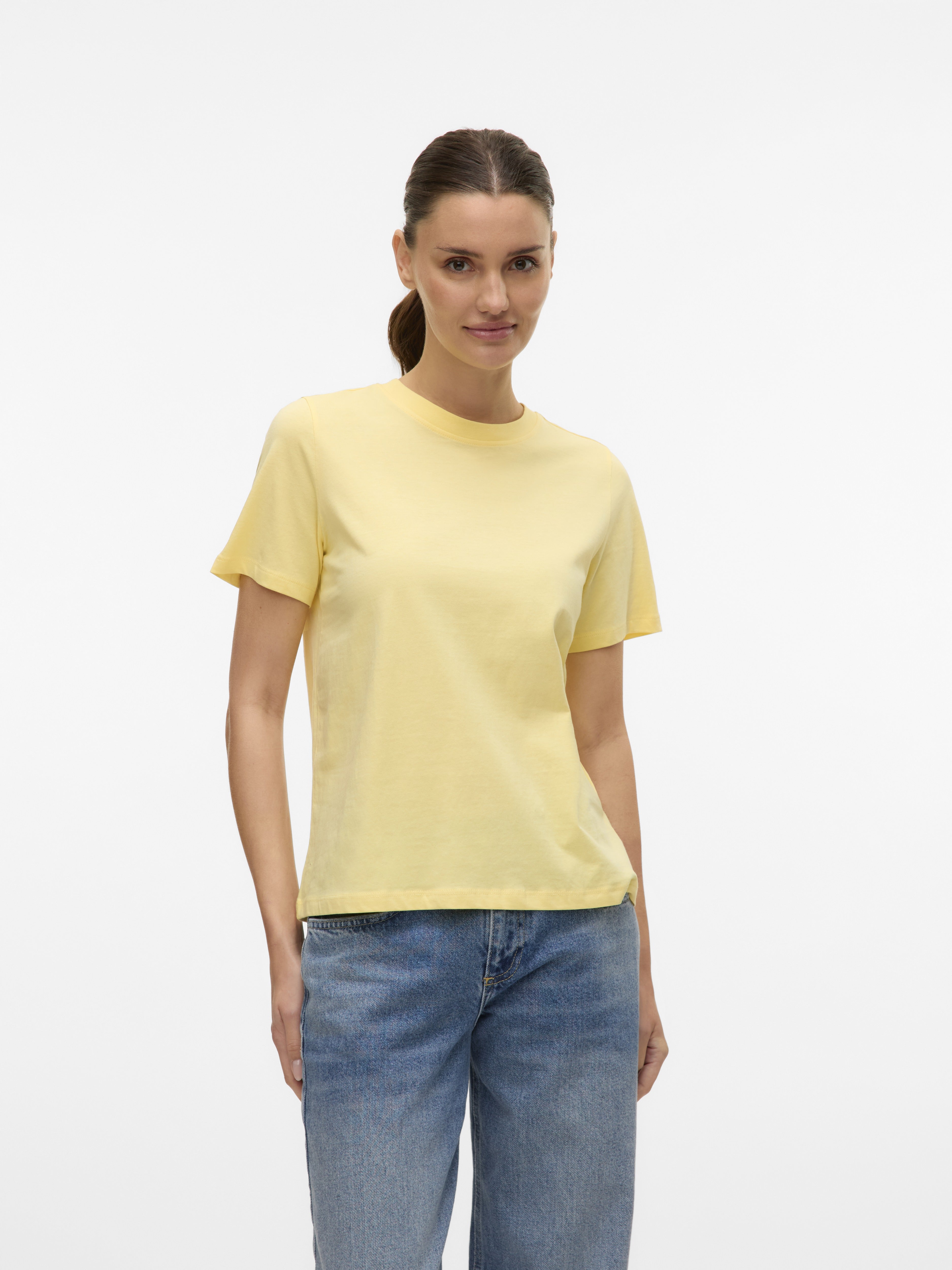 Vero Moda Damen T-Shirts Lemon Meringue